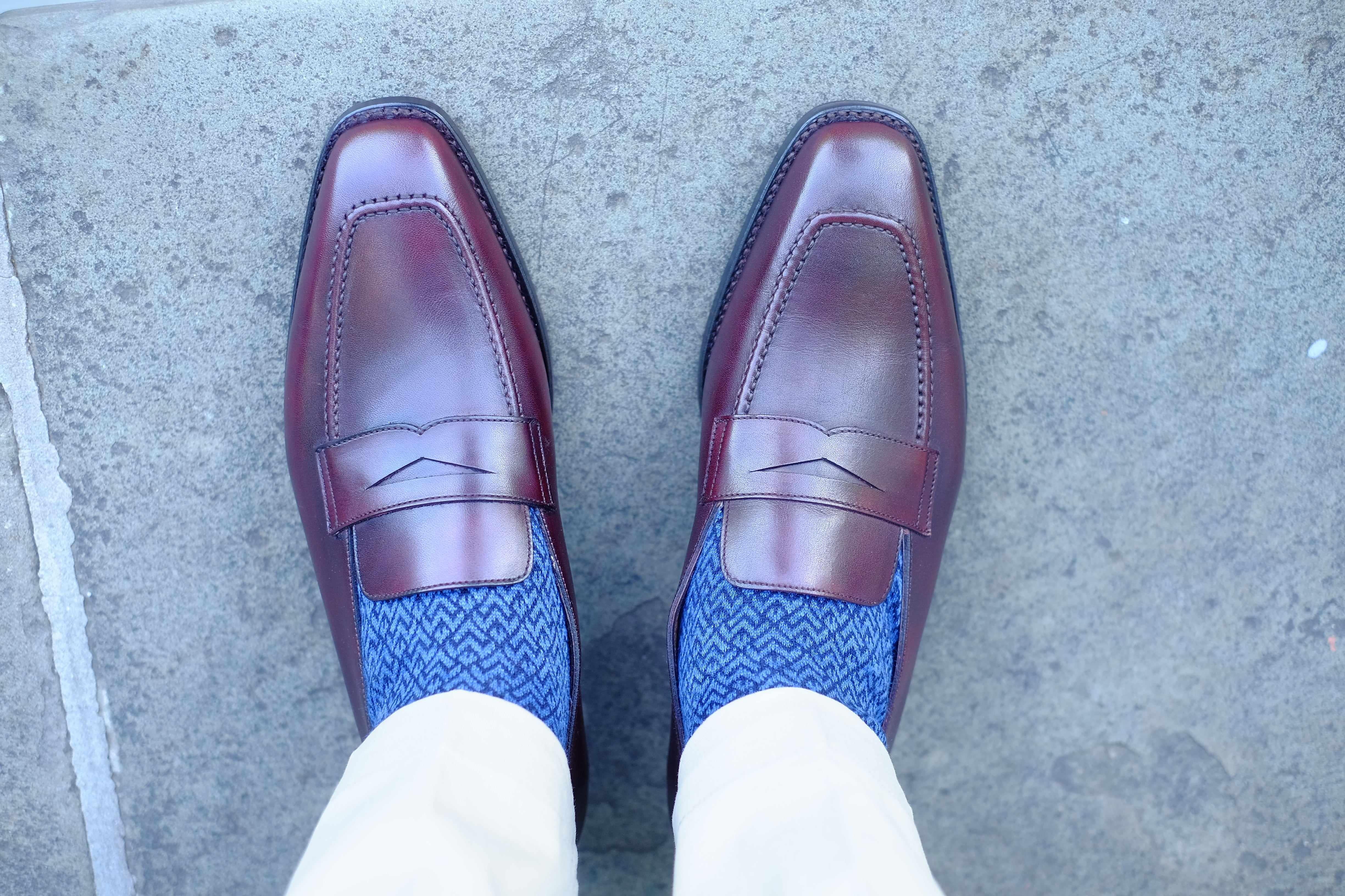 Washington - Sangria Calf-Penny Loafers-J.FitzPatrick Footwear