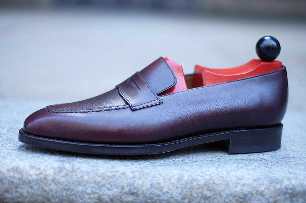 Washington - Sangria Calf-Penny Loafers-J.FitzPatrick Footwear