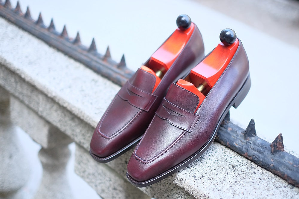 Washington - Sangria Calf-Penny Loafers-J.FitzPatrick Footwear