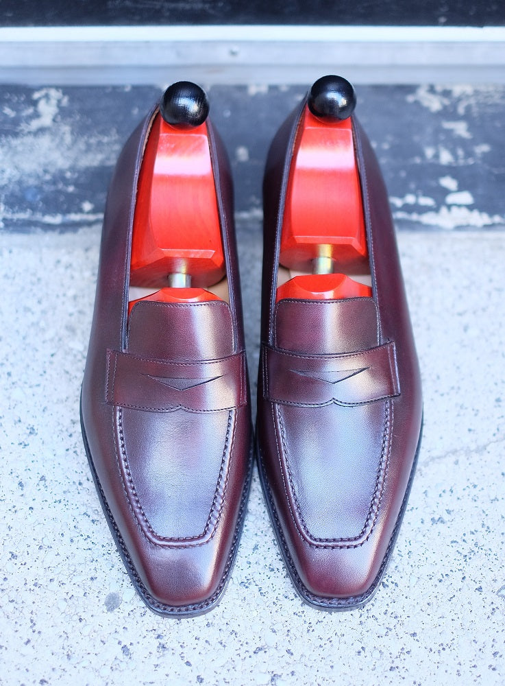 Washington - Sangria Calf-Penny Loafers-J.FitzPatrick Footwear