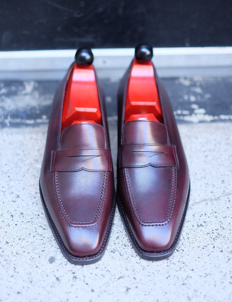 Washington - Sangria Calf-Penny Loafers-J.FitzPatrick Footwear
