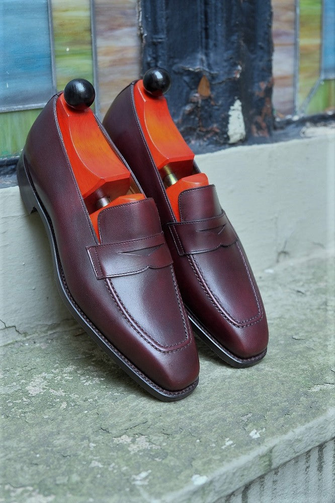Washington - Sangria Calf-Penny Loafers-J.FitzPatrick Footwear