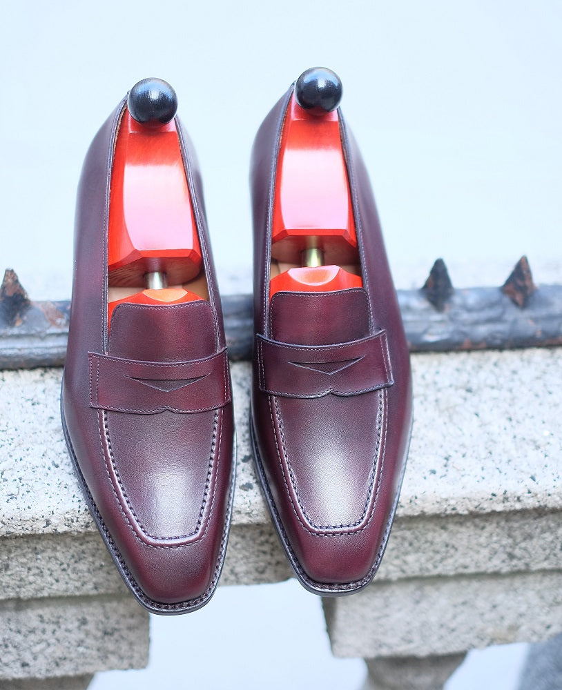 Washington - Sangria Calf-Penny Loafers-J.FitzPatrick Footwear