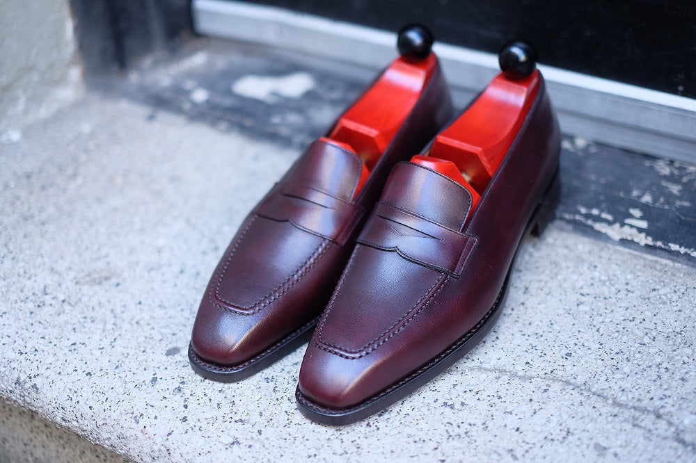 Washington - Sangria Calf-Penny Loafers-J.FitzPatrick Footwear