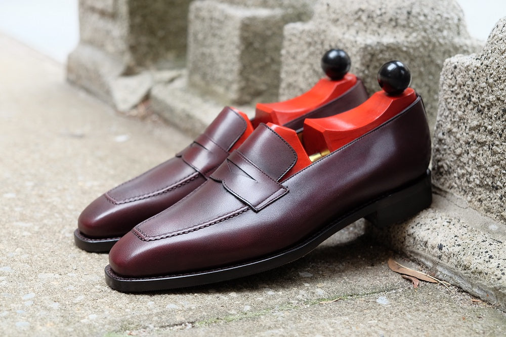 Washington - Sangria Calf-Penny Loafers-J.FitzPatrick Footwear
