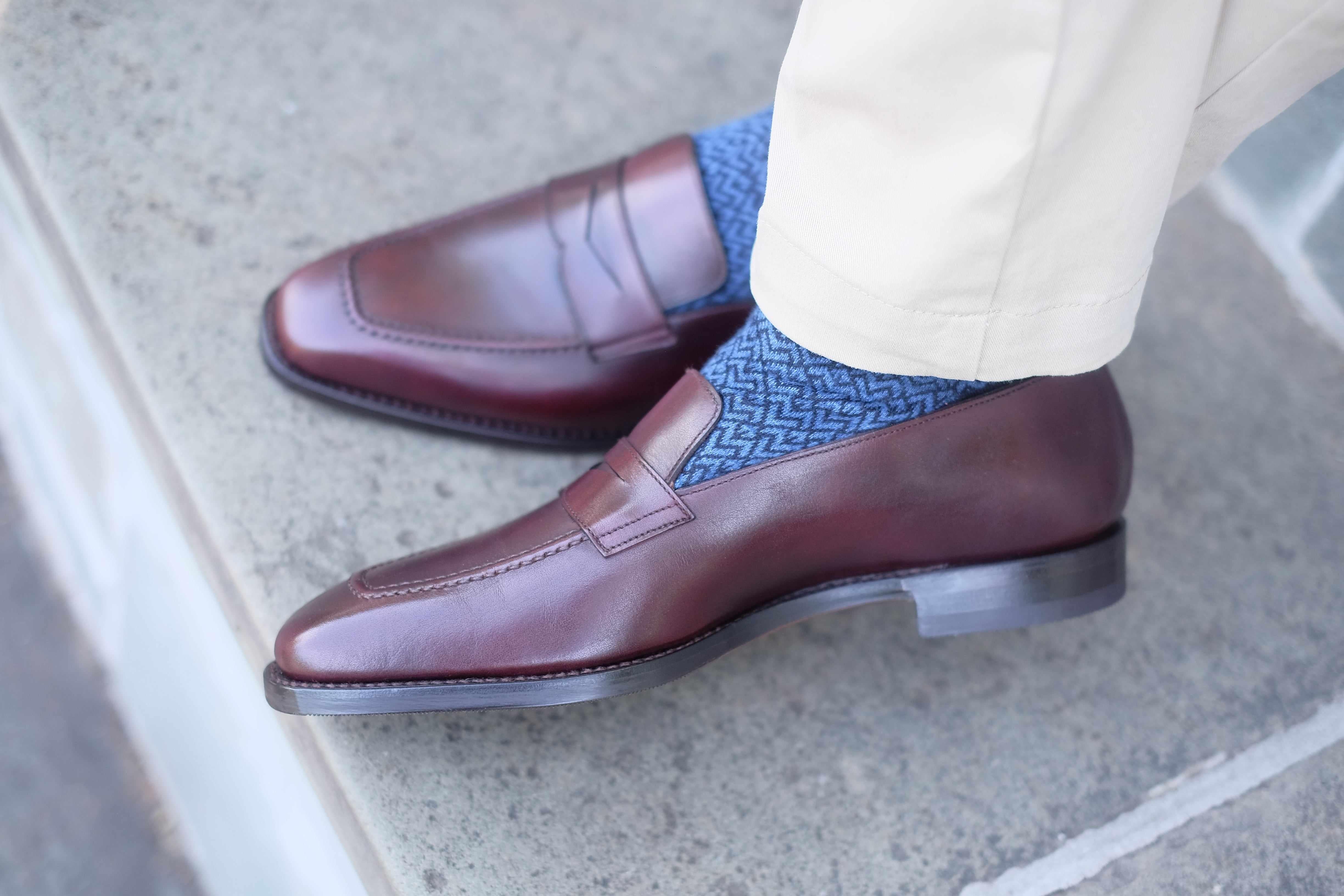 Washington - Sangria Calf-Penny Loafers-J.FitzPatrick Footwear