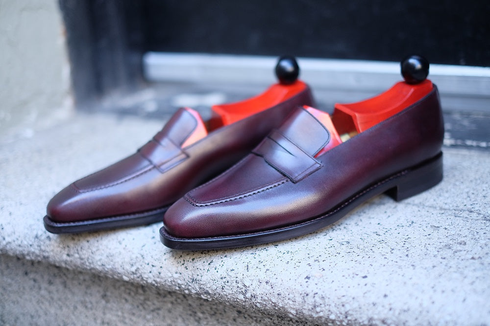 Washington - Sangria Calf-Penny Loafers-J.FitzPatrick Footwear