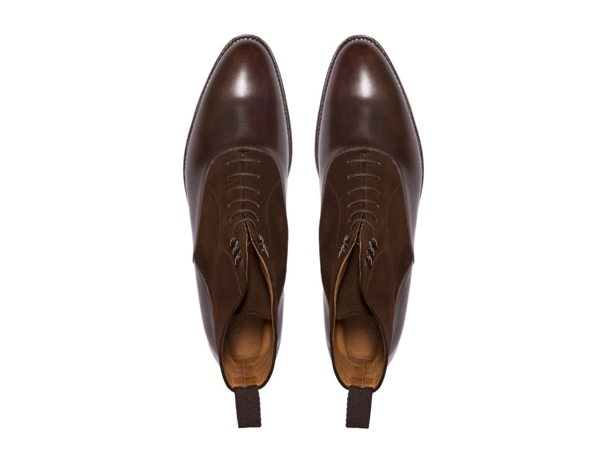 Wedgwood - MTO - Antique Brown Calf / Dark Brown Suede - TMG Last - City Rubber Sole-Made To Order Lace Laceup Balmoral Boot-J.FitzPatrick Footwear