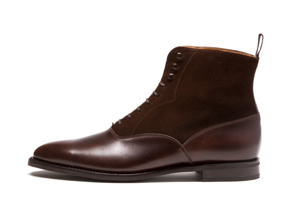 Wedgwood - MTO - Antique Brown Calf / Dark Brown Suede - TMG Last - City Rubber Sole-Made To Order Lace Laceup Balmoral Boot-J.FitzPatrick Footwear