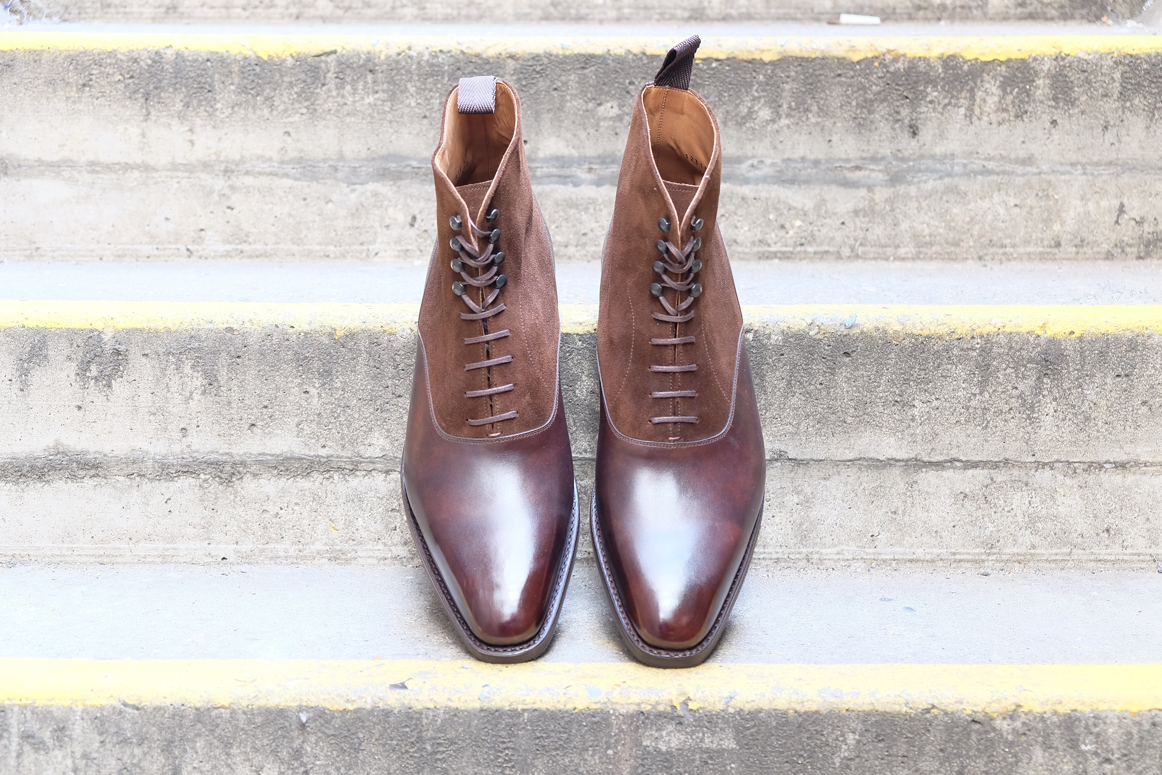 Wedgwood - MTO - Dark Brown Museum Calf / Dark Brown Suede-Made To Order Lace Laceup Balmoral Boot-J.FitzPatrick Footwear