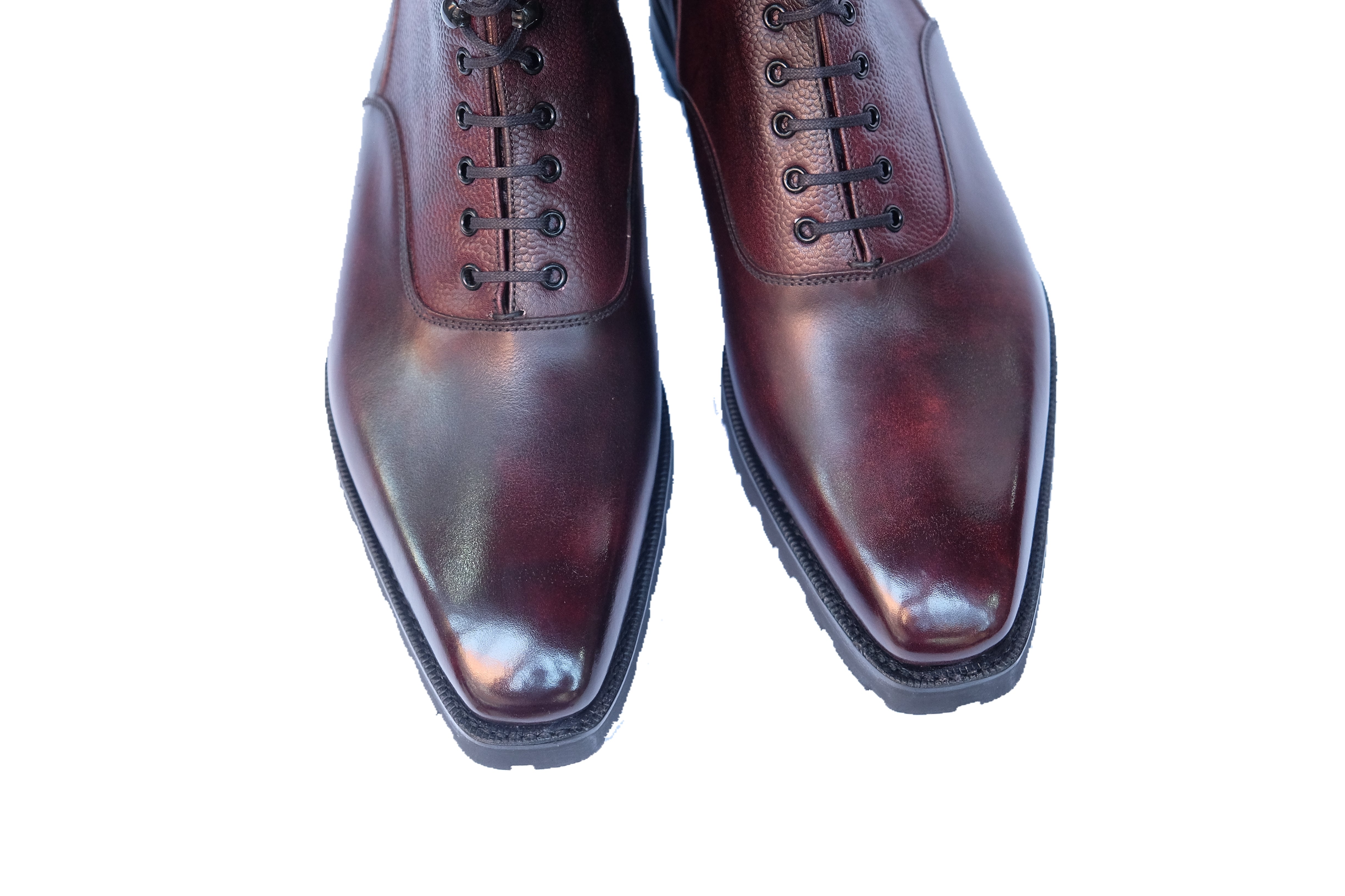 Wedgwood Redux - MTO - Plum Museum Calf / Plum Museum Grain - MGF Last - Double Commando Sole-Made To Order Lace Laceup Balmoral Boot-J.FitzPatrick Footwear