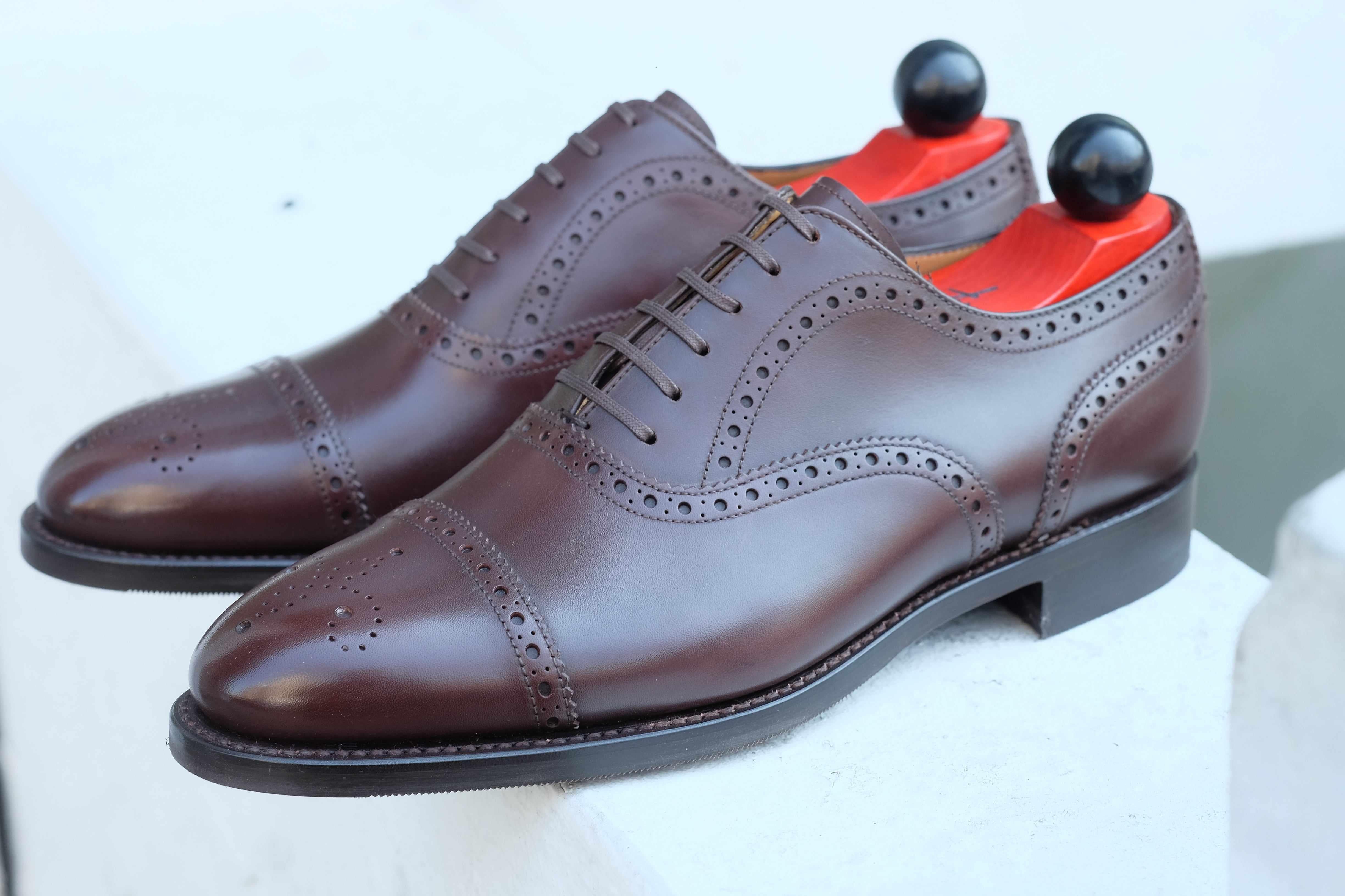 Wenatchee - Dark Oak Calf-Captoe Cap Toe Brogue Oxfords-J.FitzPatrick Footwear