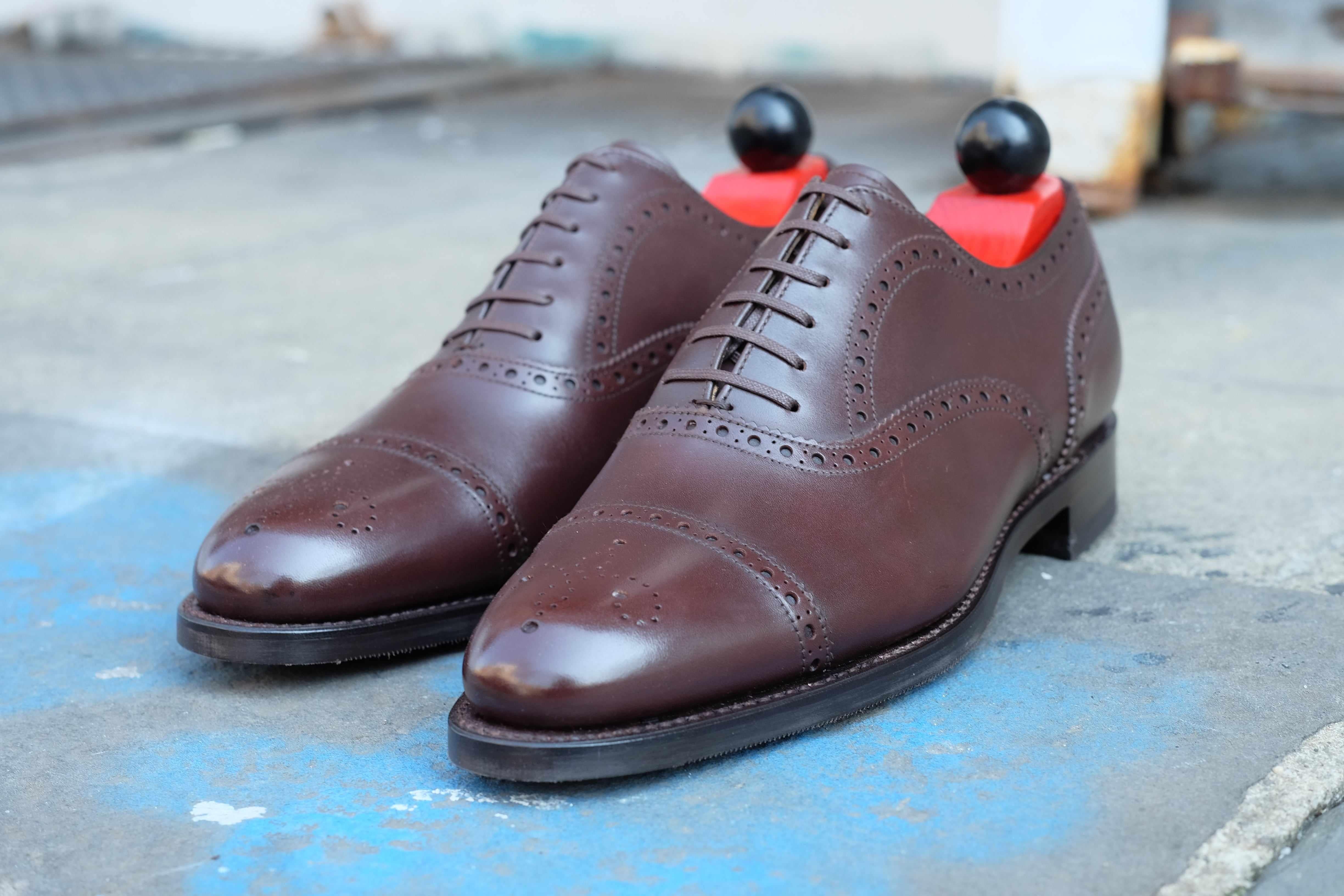 Wenatchee - Dark Oak Calf-Captoe Cap Toe Brogue Oxfords-J.FitzPatrick Footwear