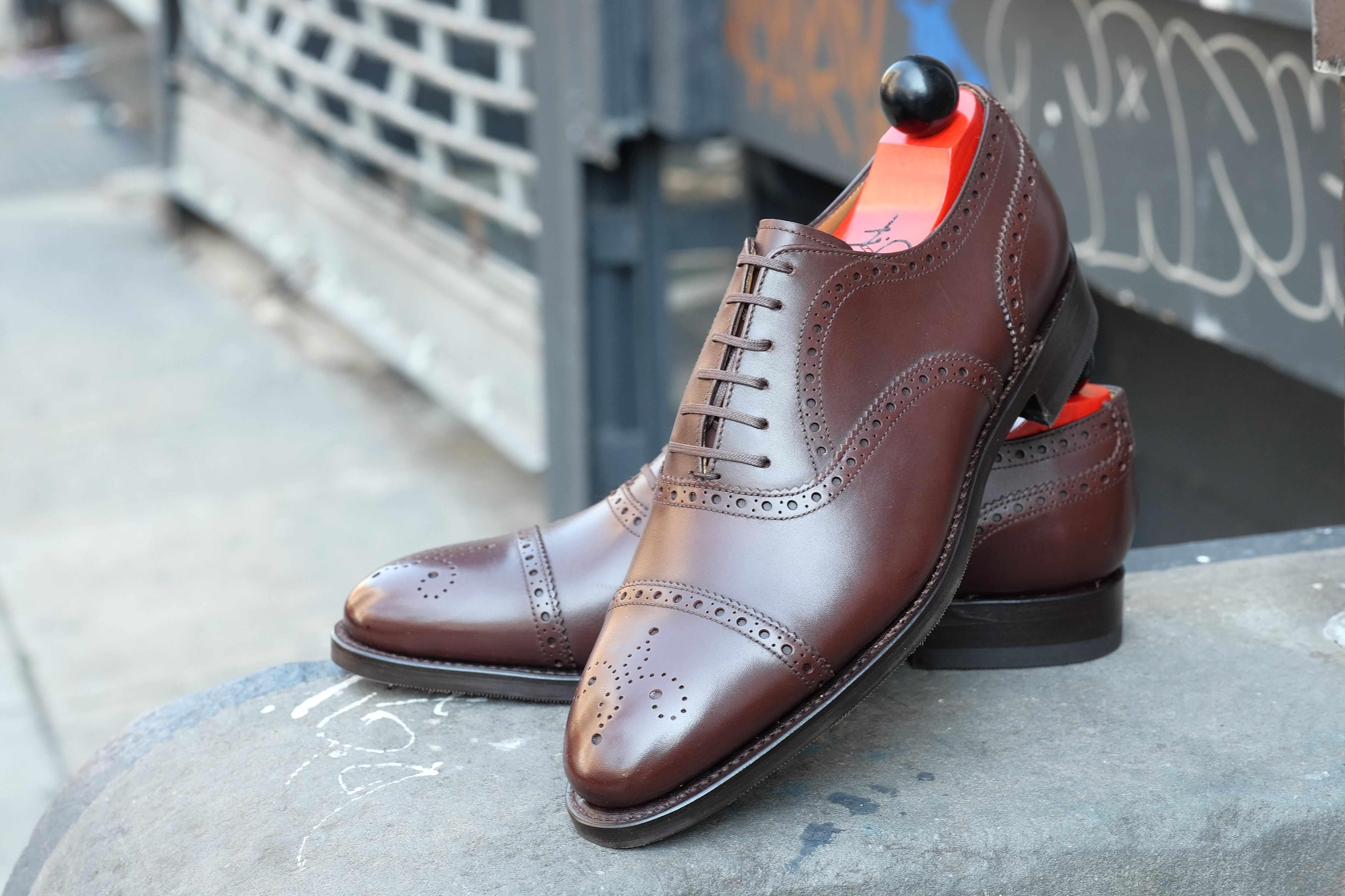 Wenatchee - Dark Oak Calf-Captoe Cap Toe Brogue Oxfords-J.FitzPatrick Footwear