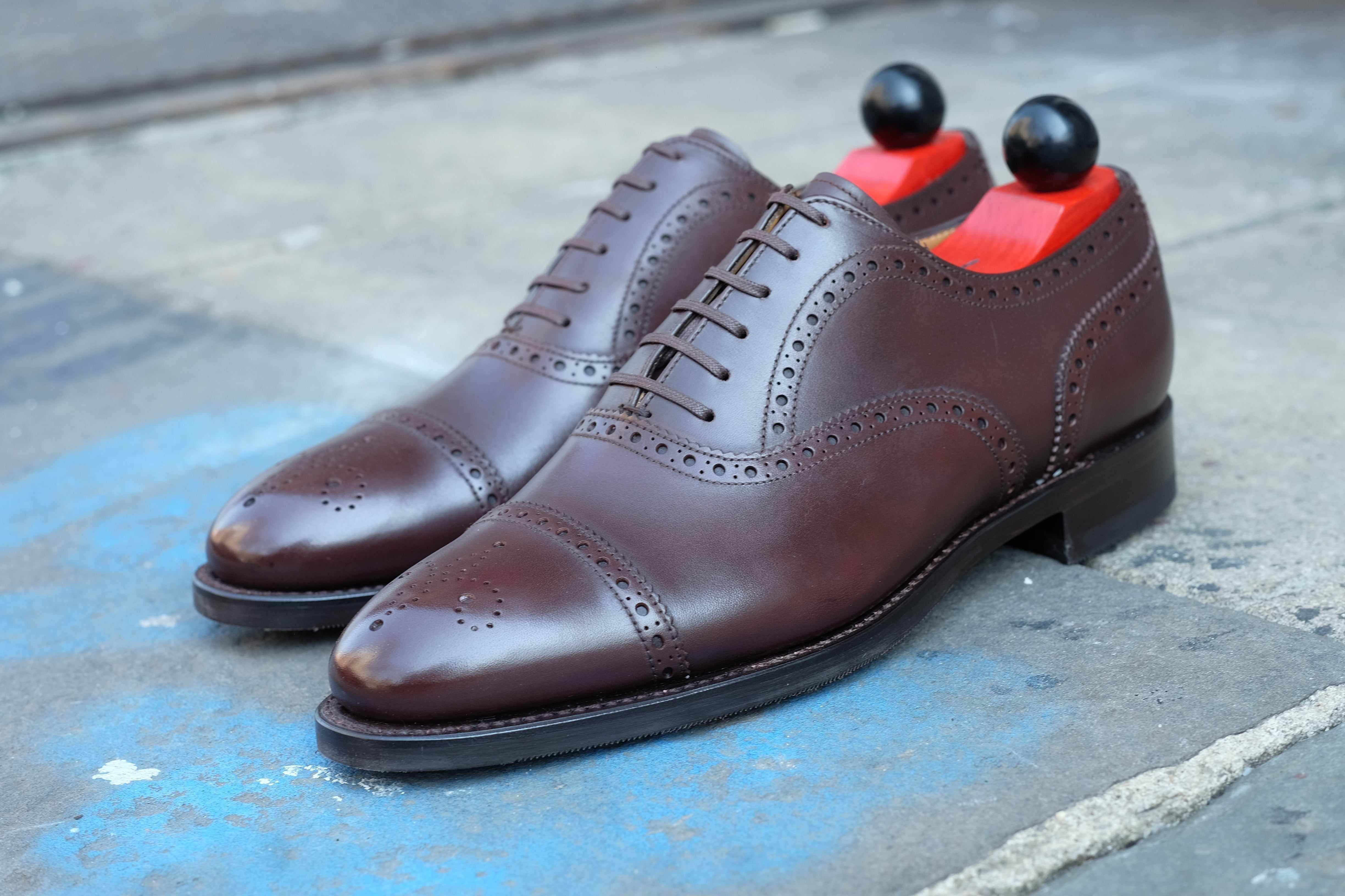 Wenatchee - Dark Oak Calf-Captoe Cap Toe Brogue Oxfords-J.FitzPatrick Footwear