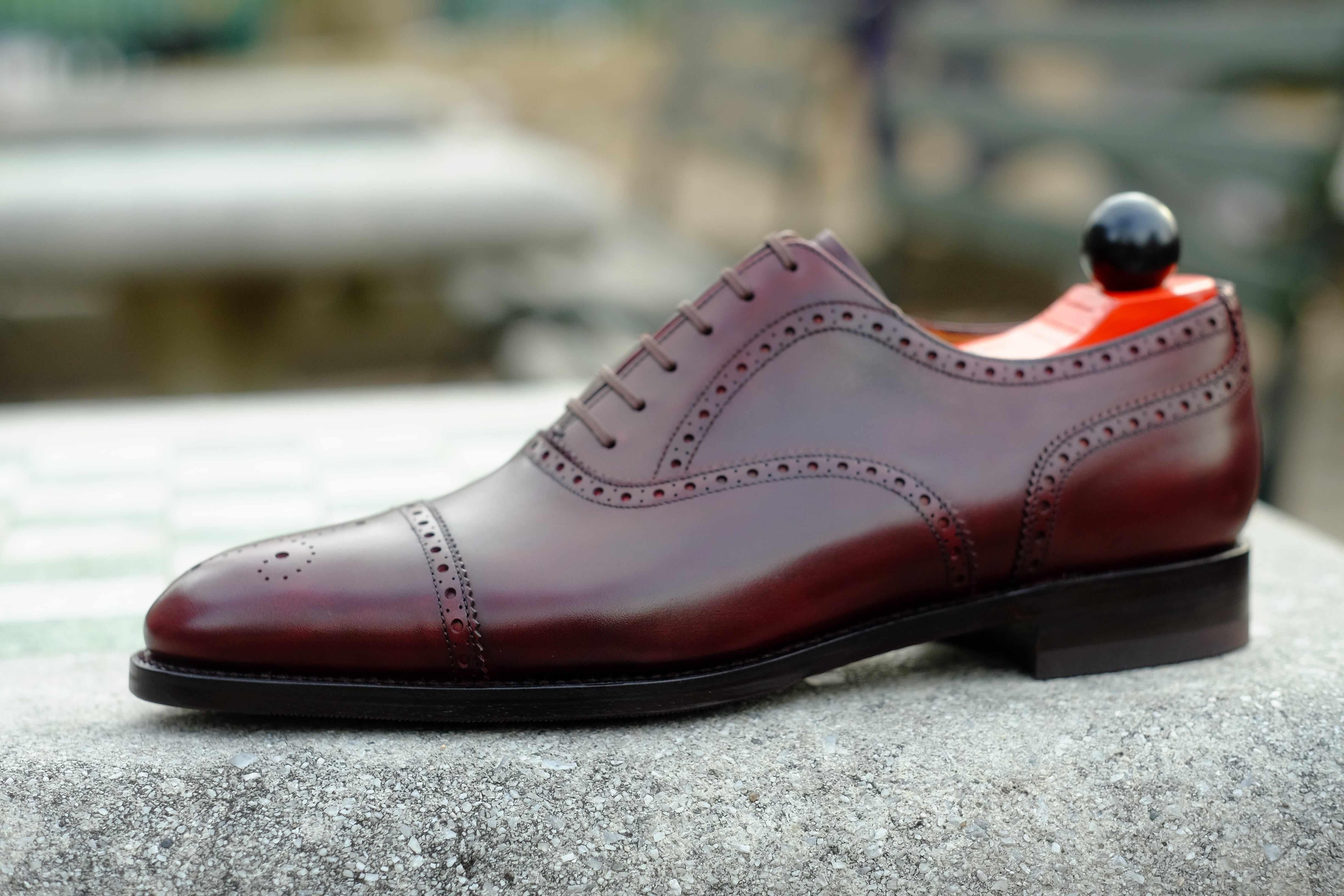 Wenatchee - Sangria Calf-Captoe Cap Toe Brogue Oxfords-J.FitzPatrick Footwear