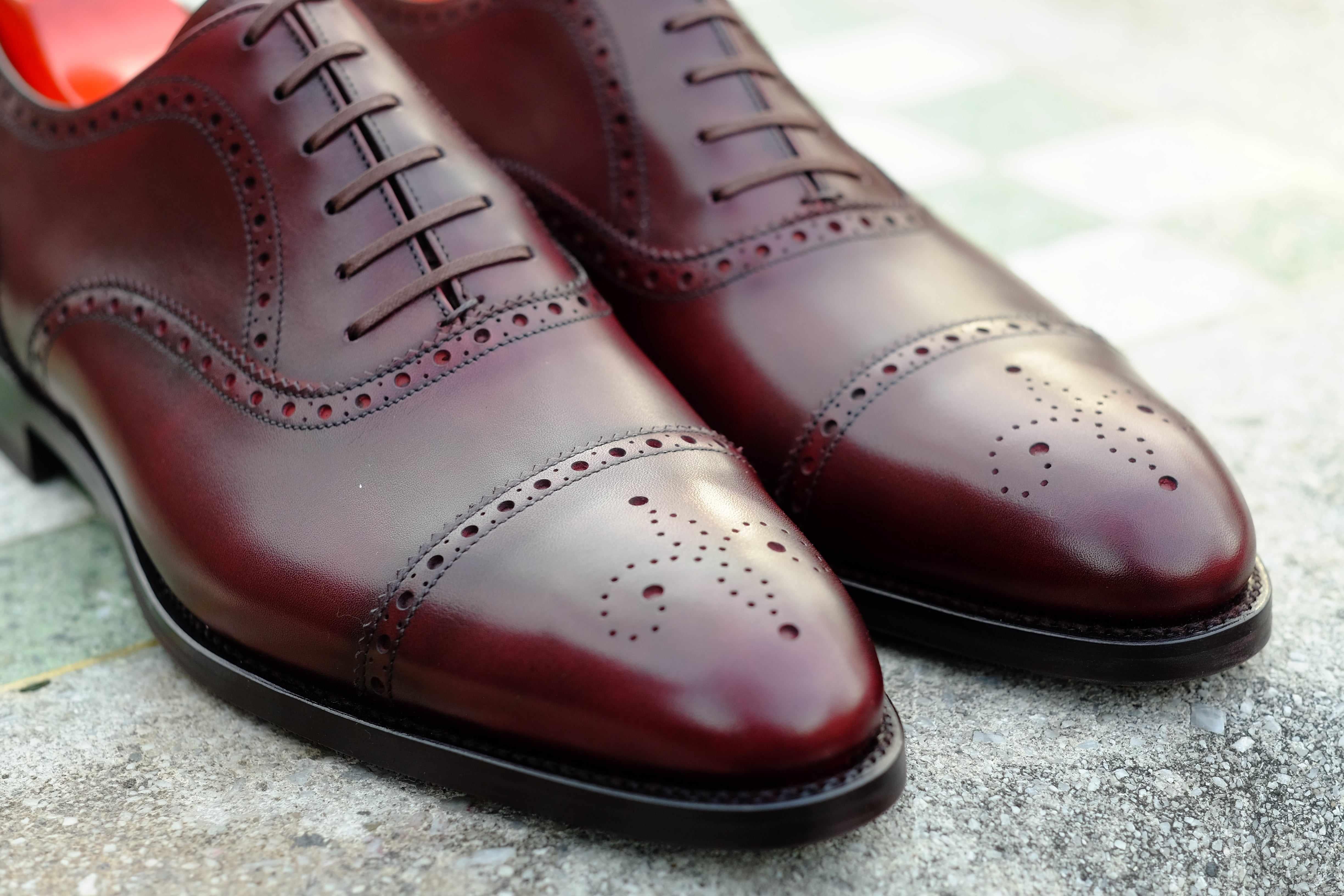 Wenatchee - Sangria Calf-Captoe Cap Toe Brogue Oxfords-J.FitzPatrick Footwear