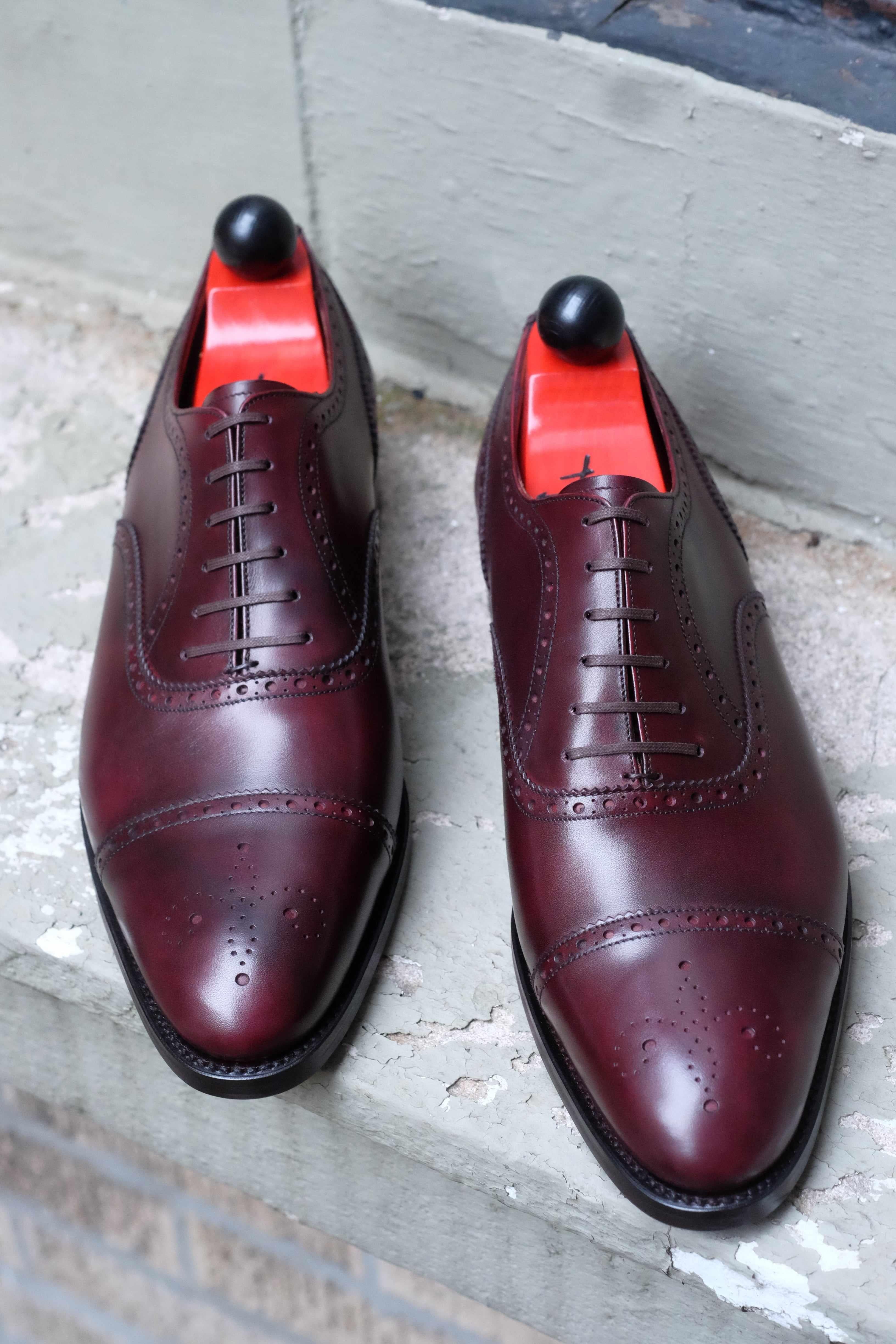 Wenatchee - Sangria Calf-Captoe Cap Toe Brogue Oxfords-J.FitzPatrick Footwear
