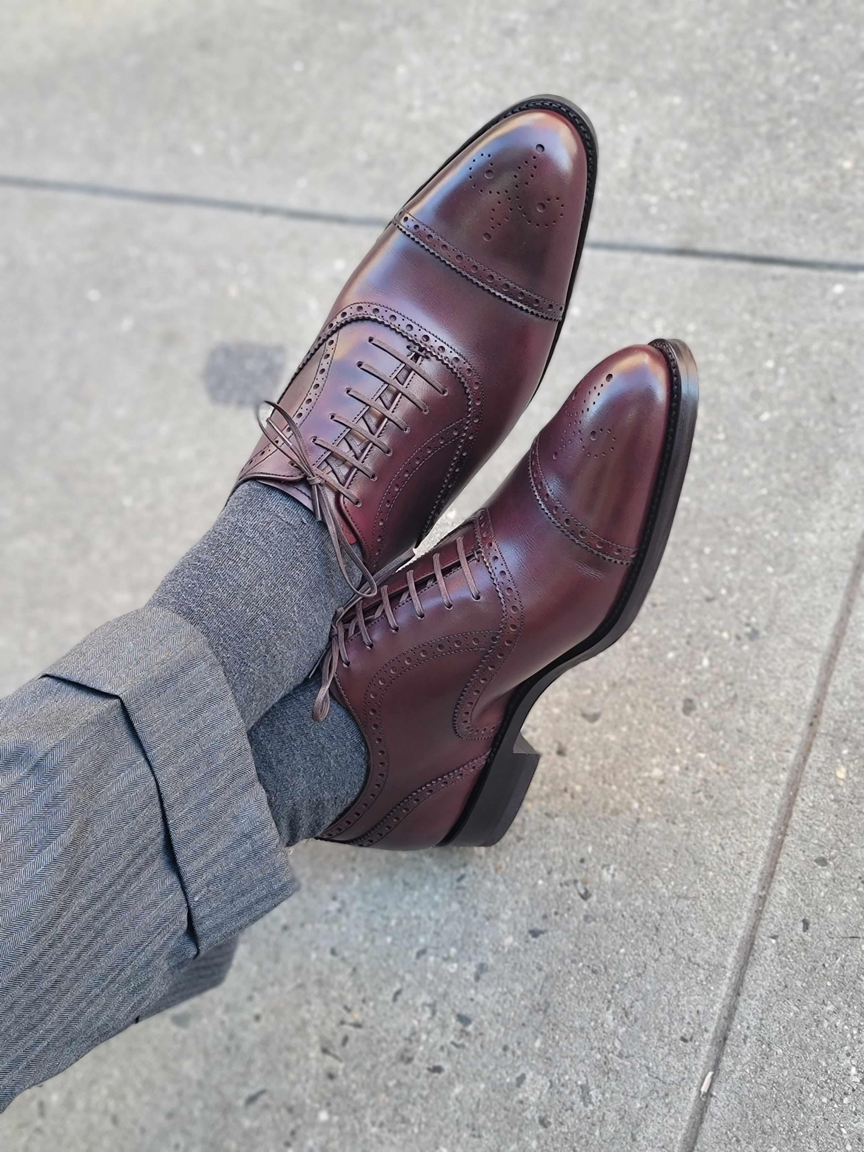 Wenatchee - Sangria Calf-Captoe Cap Toe Brogue Oxfords-J.FitzPatrick Footwear