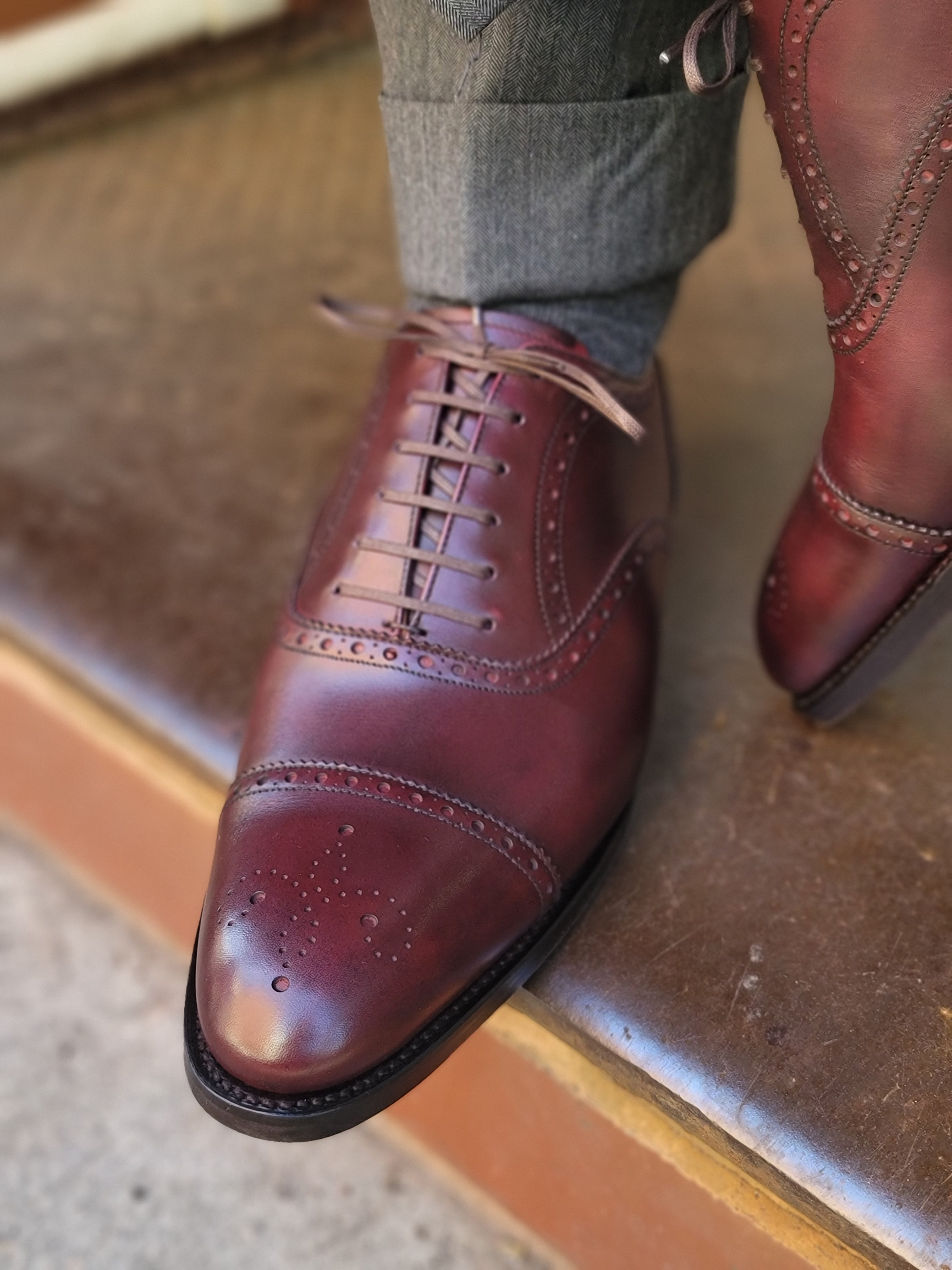 Wenatchee - Sangria Calf-Captoe Cap Toe Brogue Oxfords-J.FitzPatrick Footwear