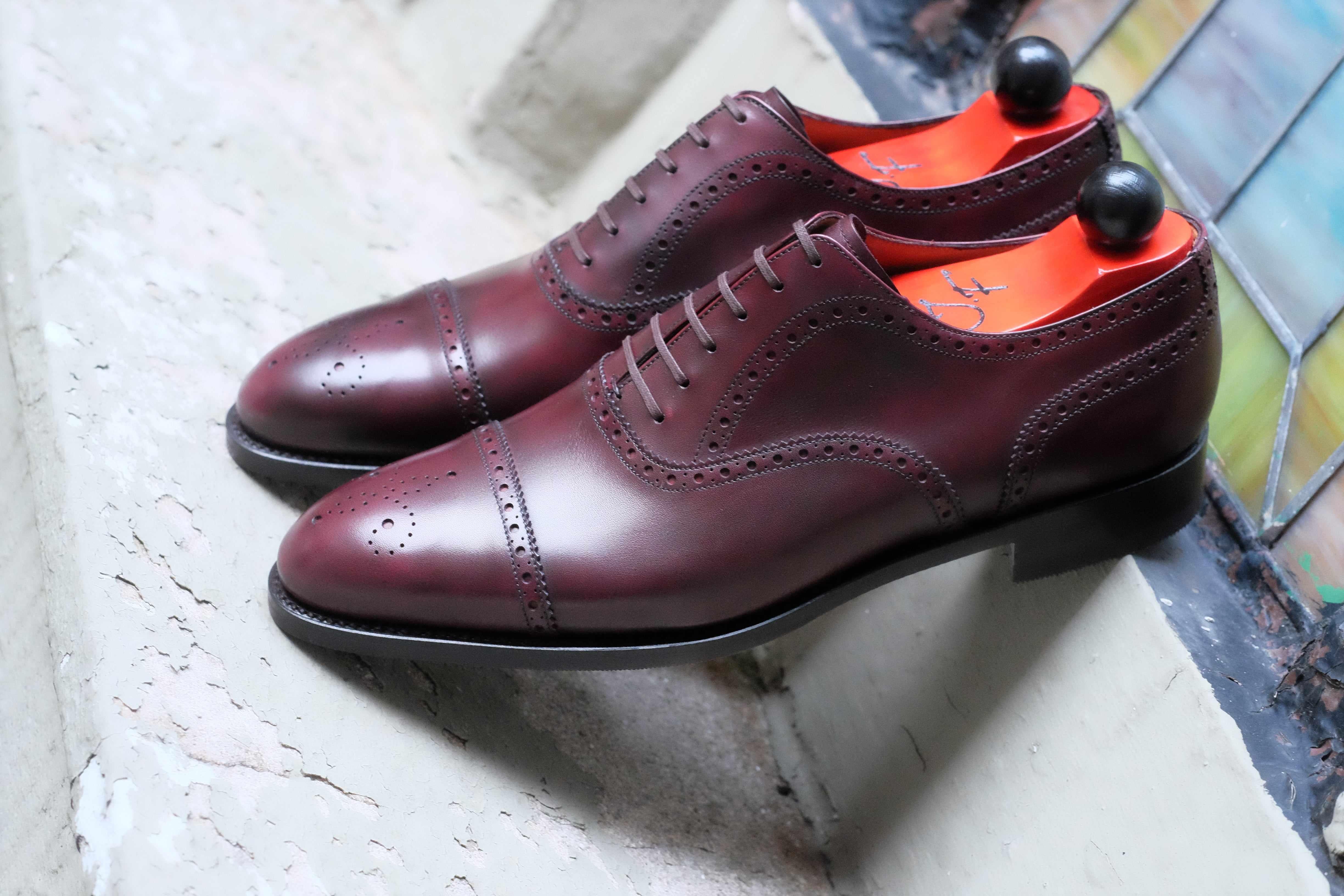 Wenatchee - Sangria Calf-Captoe Cap Toe Brogue Oxfords-J.FitzPatrick Footwear