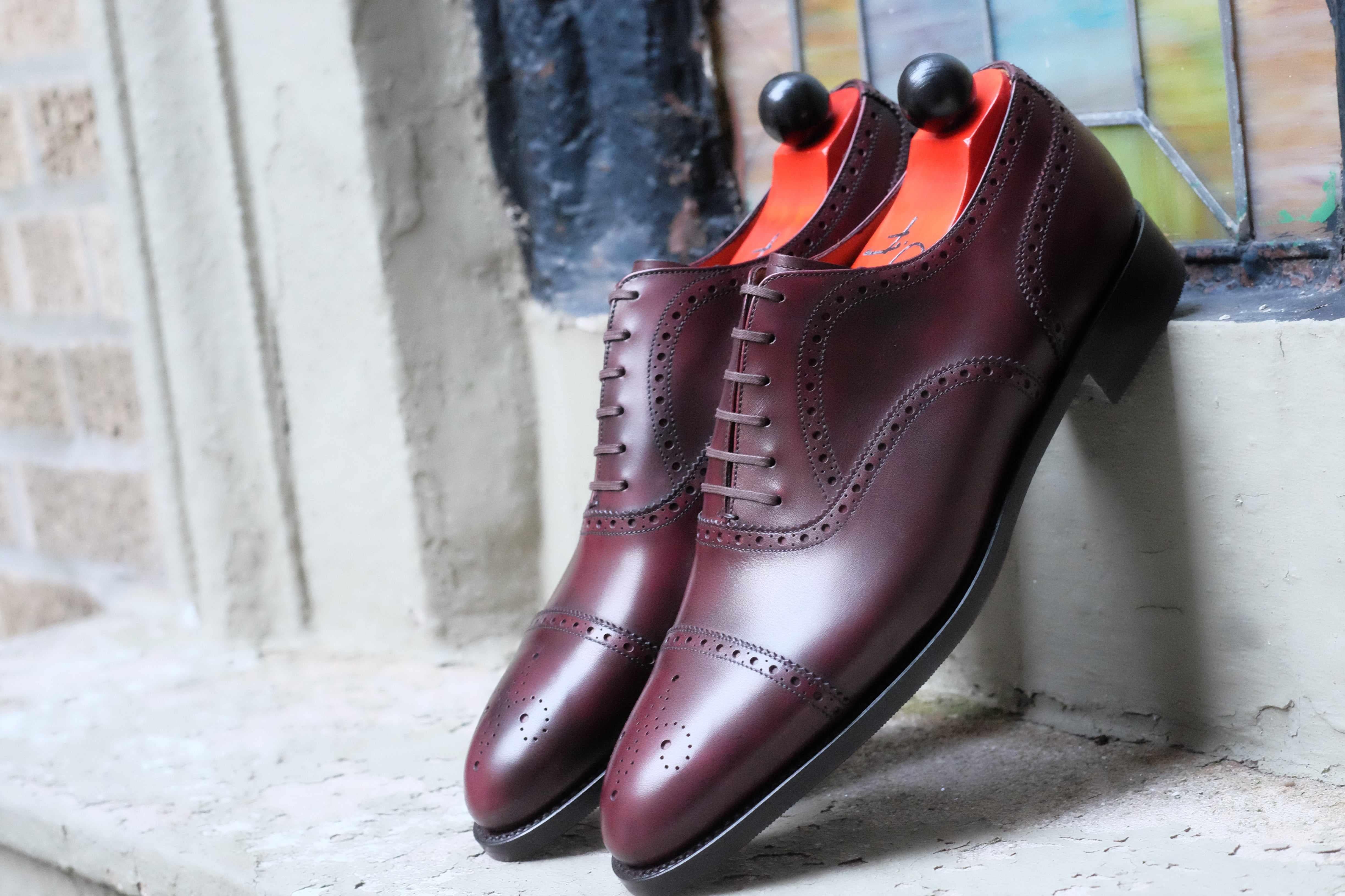 Wenatchee - Sangria Calf-Captoe Cap Toe Brogue Oxfords-J.FitzPatrick Footwear