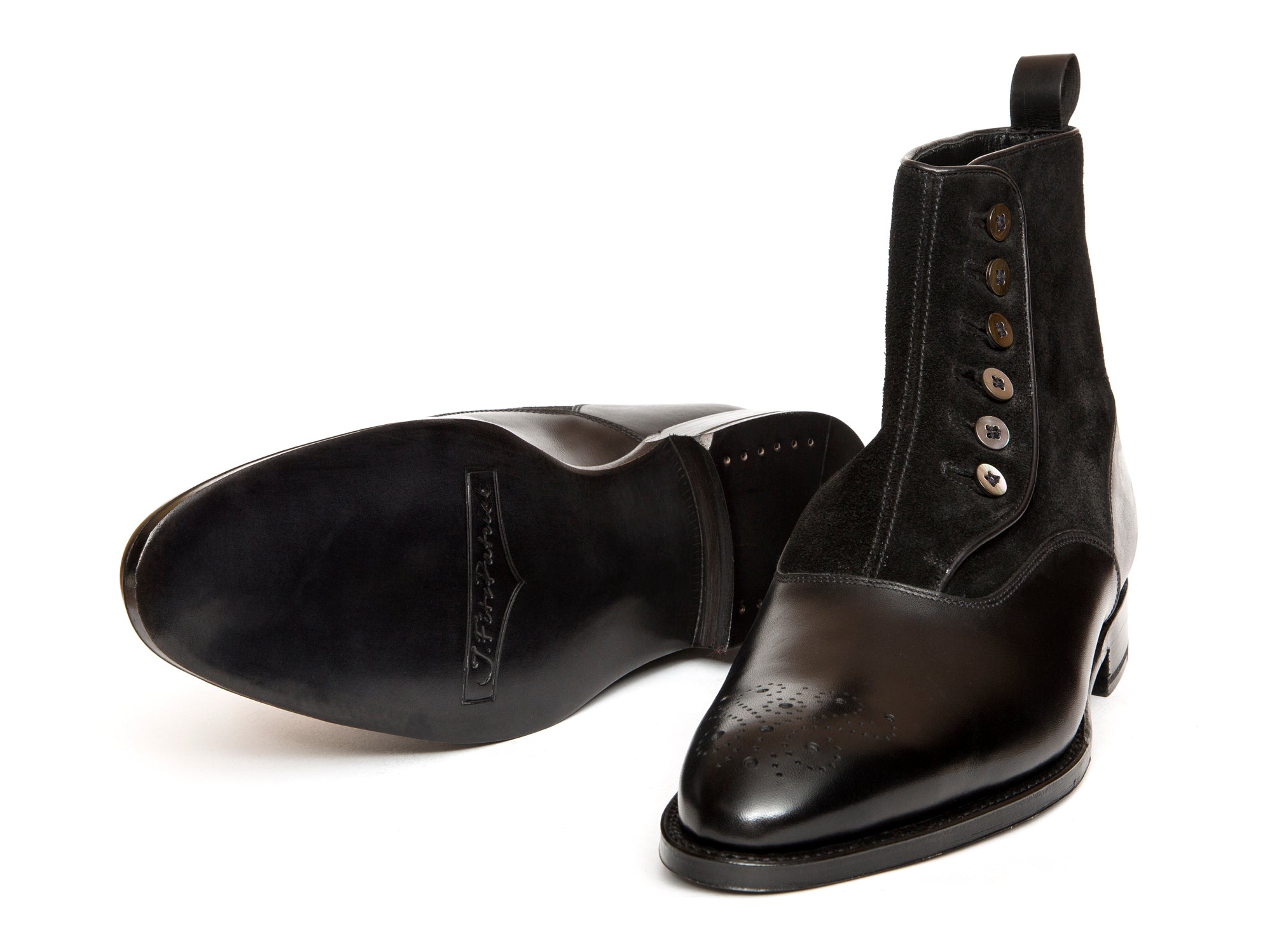 Westlake - MTO - Black Calf / Black Suede - NGT Last - Single Leather Sole-Made To Order-J.FitzPatrick Footwear