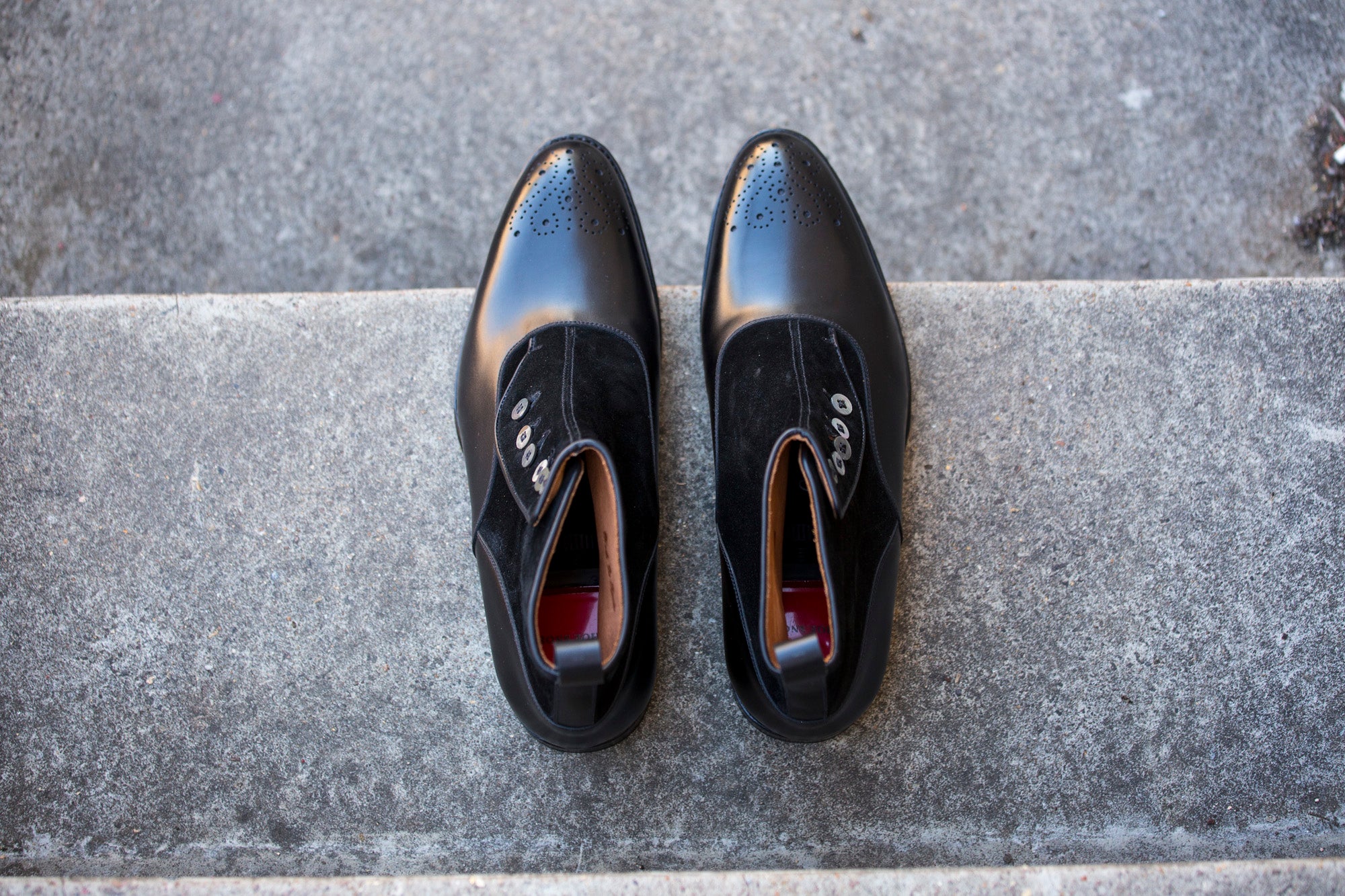 Westlake - MTO - Black Calf / Black Suede - NGT Last - Single Leather Sole-Made To Order-J.FitzPatrick Footwear