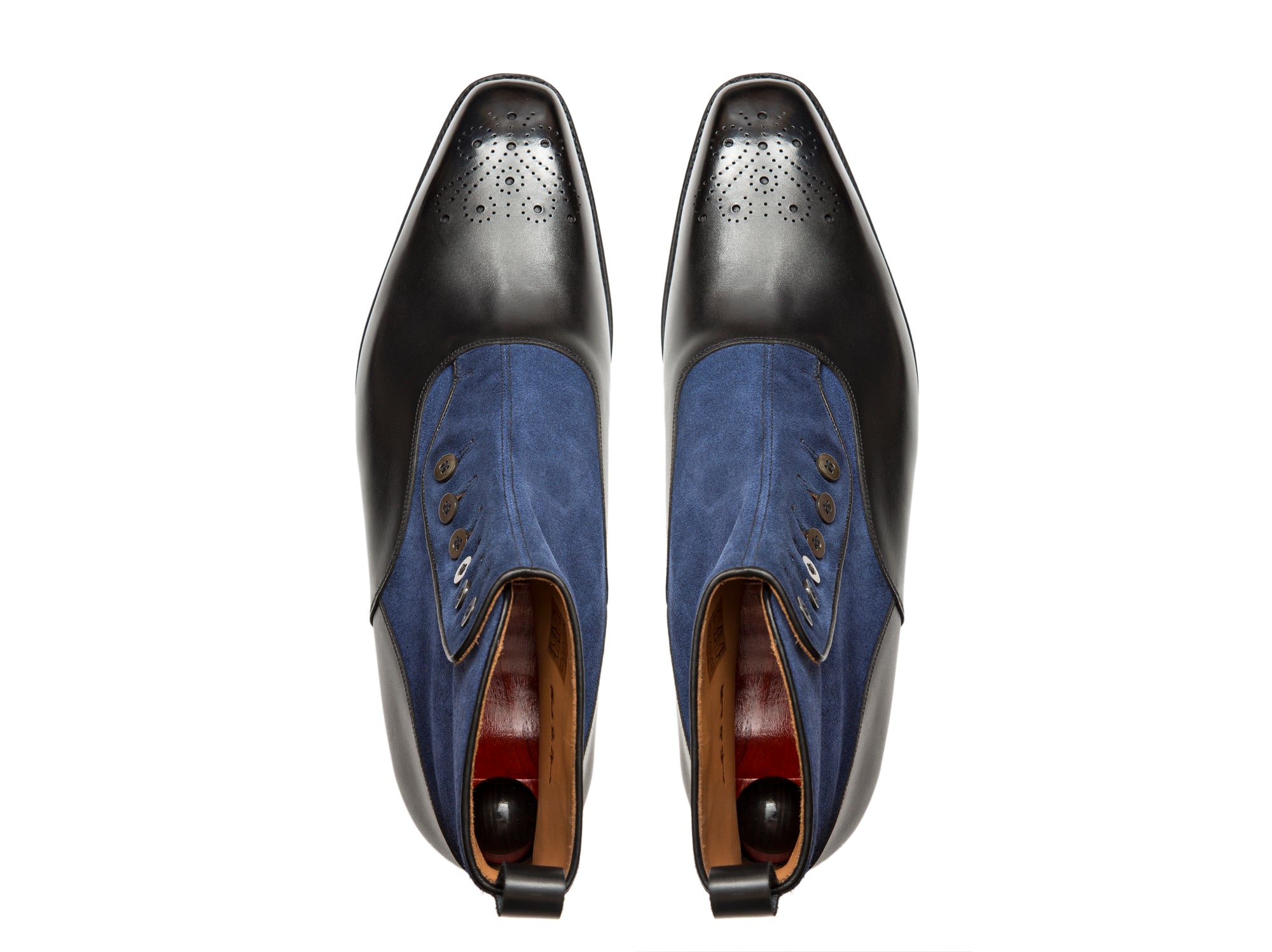 Westlake - MTO - Black Calf / Marine Suede - MGF Last - Single Leather Sole-Made To Order-J.FitzPatrick Footwear