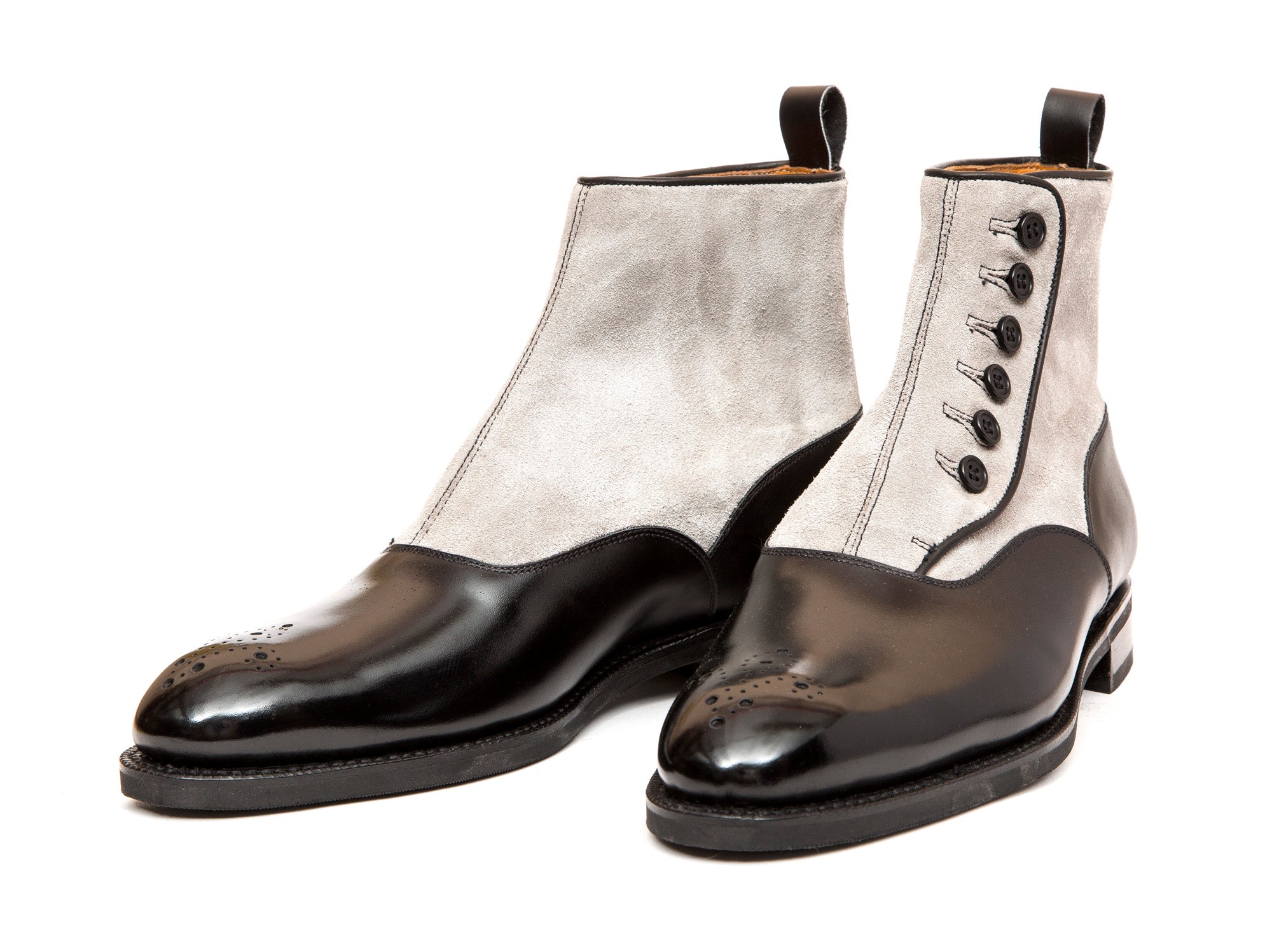 Westlake - MTO - Black Calf / Pearl Suede - NGT Last - City Rubber Sole-Made To Order-J.FitzPatrick Footwear