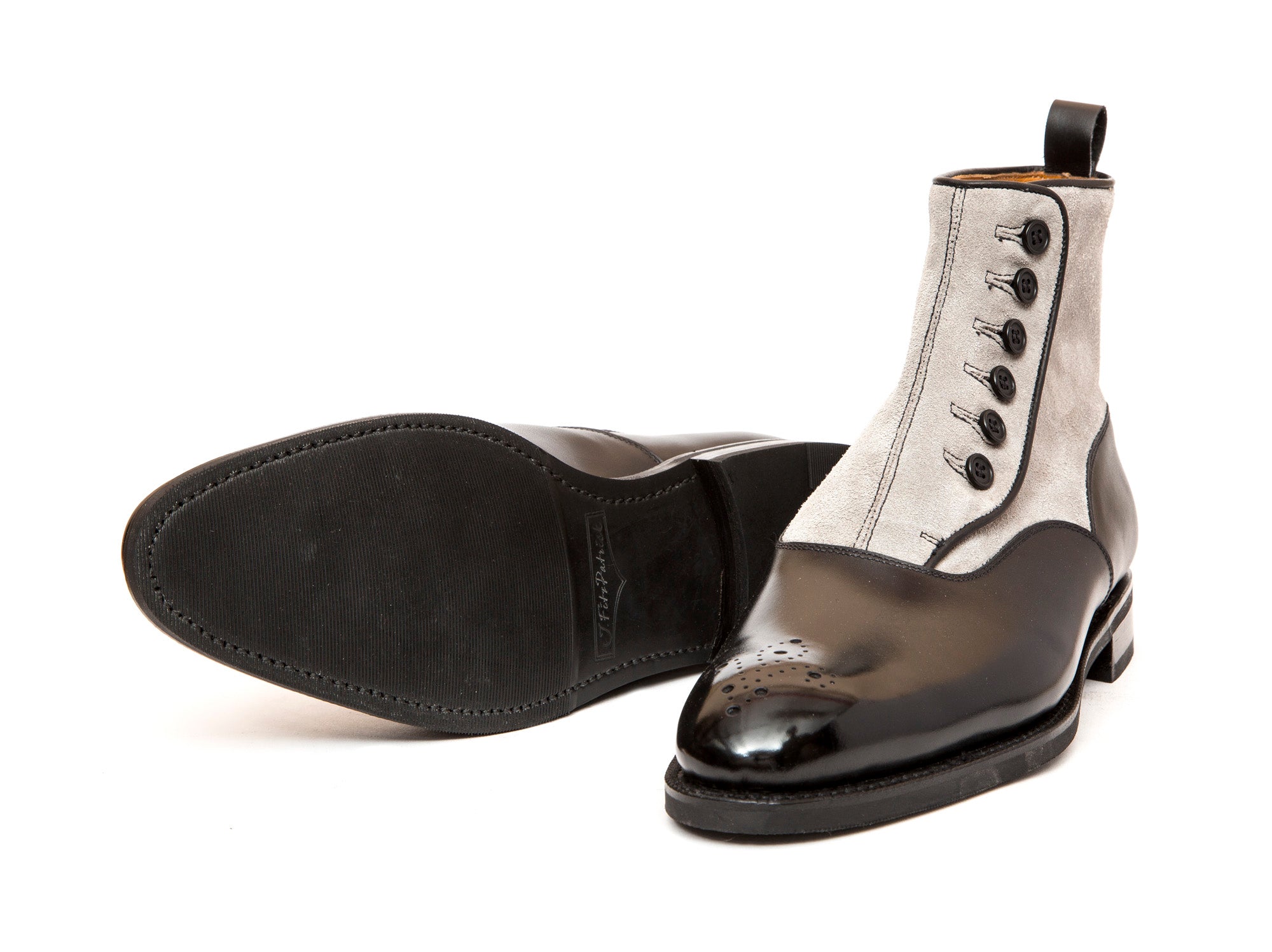 Westlake - MTO - Black Calf / Pearl Suede - NGT Last - City Rubber Sole-Made To Order-J.FitzPatrick Footwear