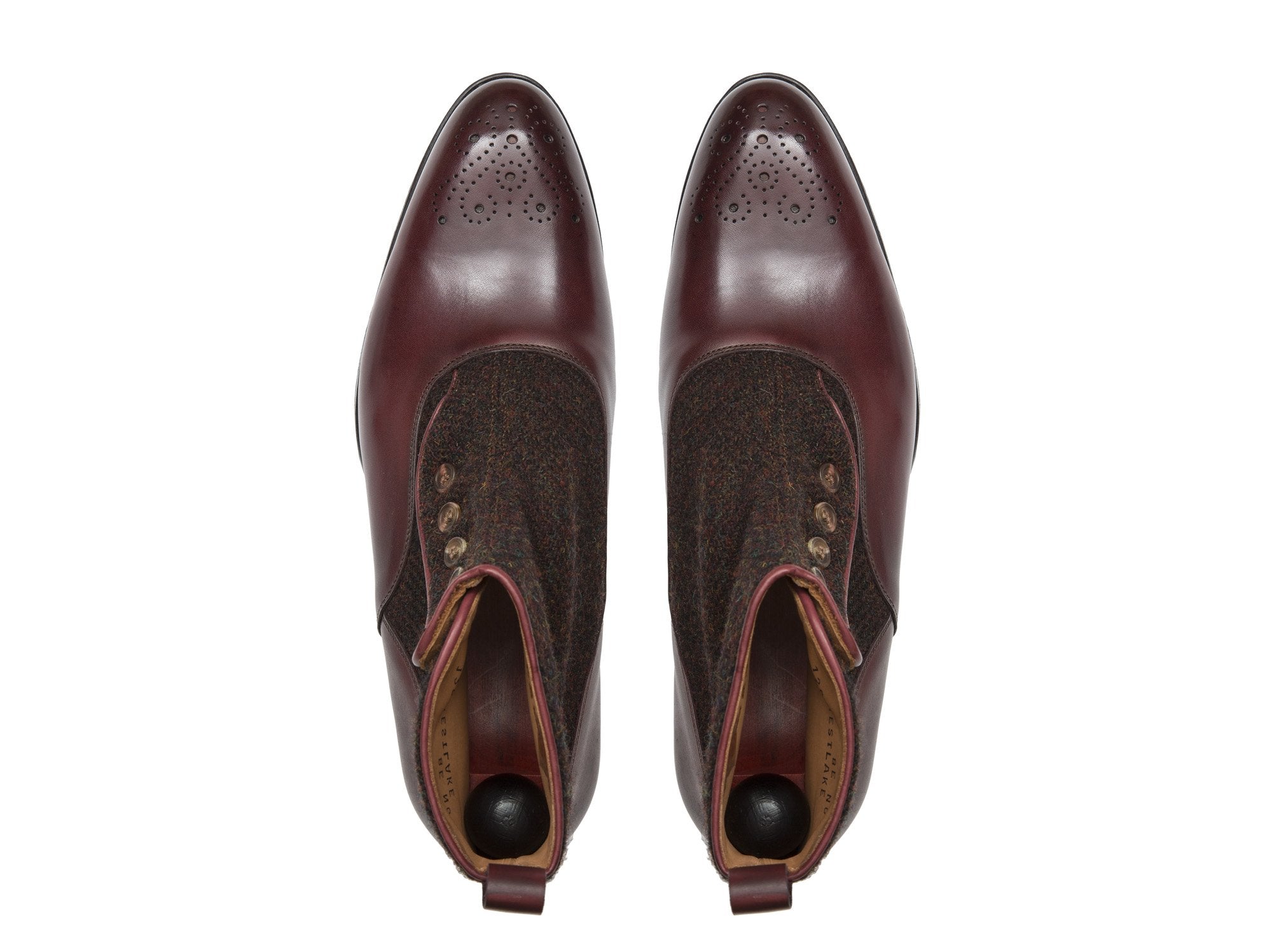Westlake - MTO - Burgundy Calf / Burgundy Medley Tweed - NGT Last - Single Leather Sole-Made To Order-J.FitzPatrick Footwear