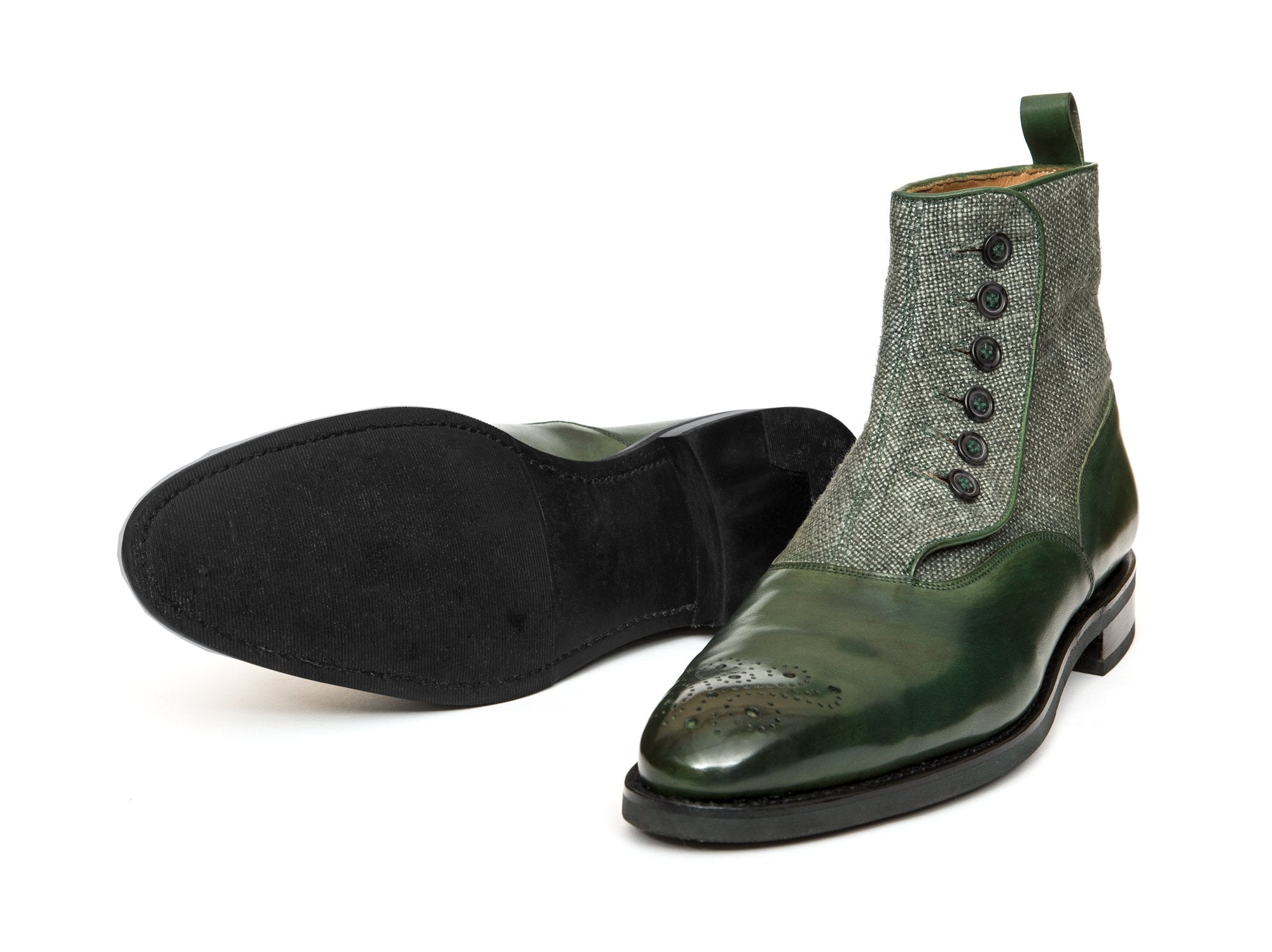 Westlake - MTO - Forest Green Calf / Military Canvas - NGT Last - City Rubber Sole-Made To Order-J.FitzPatrick Footwear