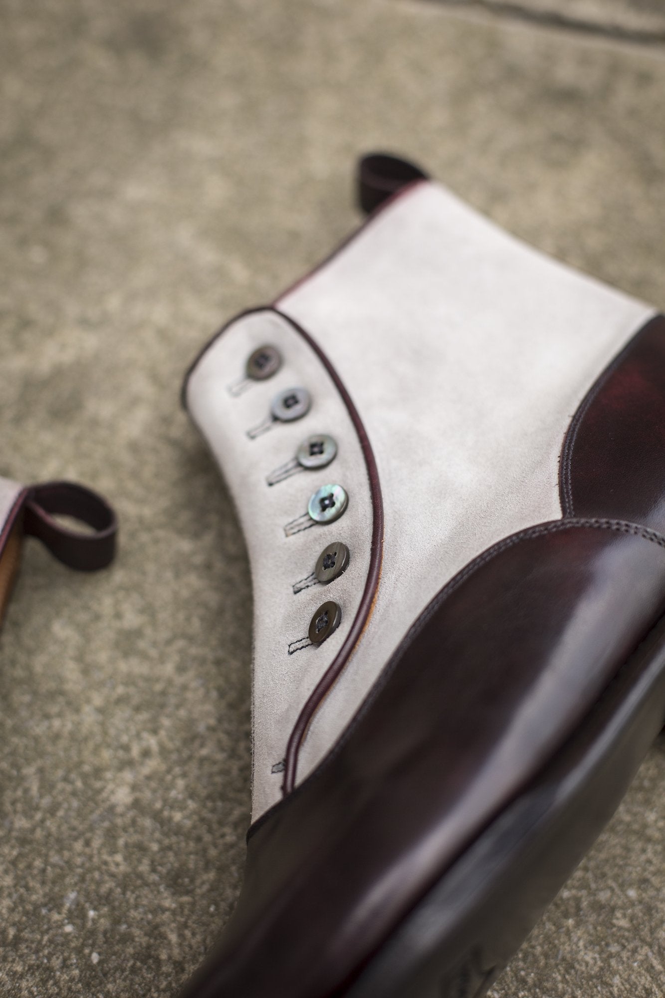 Westlake - MTO - Plum Museum Calf / Pearl Grey Suede - MGF Last - Single Leather Sole-Made To Order-J.FitzPatrick Footwear