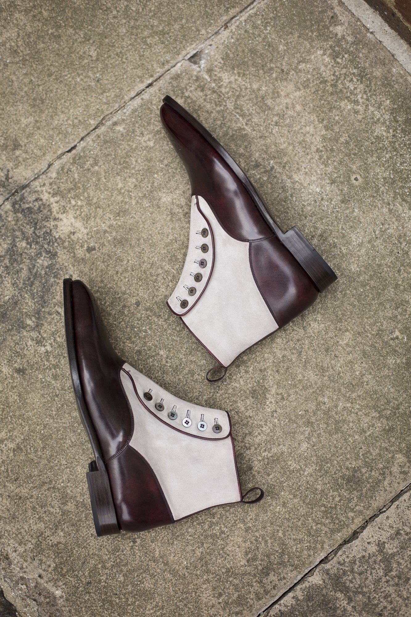Westlake - MTO - Plum Museum Calf / Pearl Grey Suede - MGF Last - Single Leather Sole-Made To Order-J.FitzPatrick Footwear