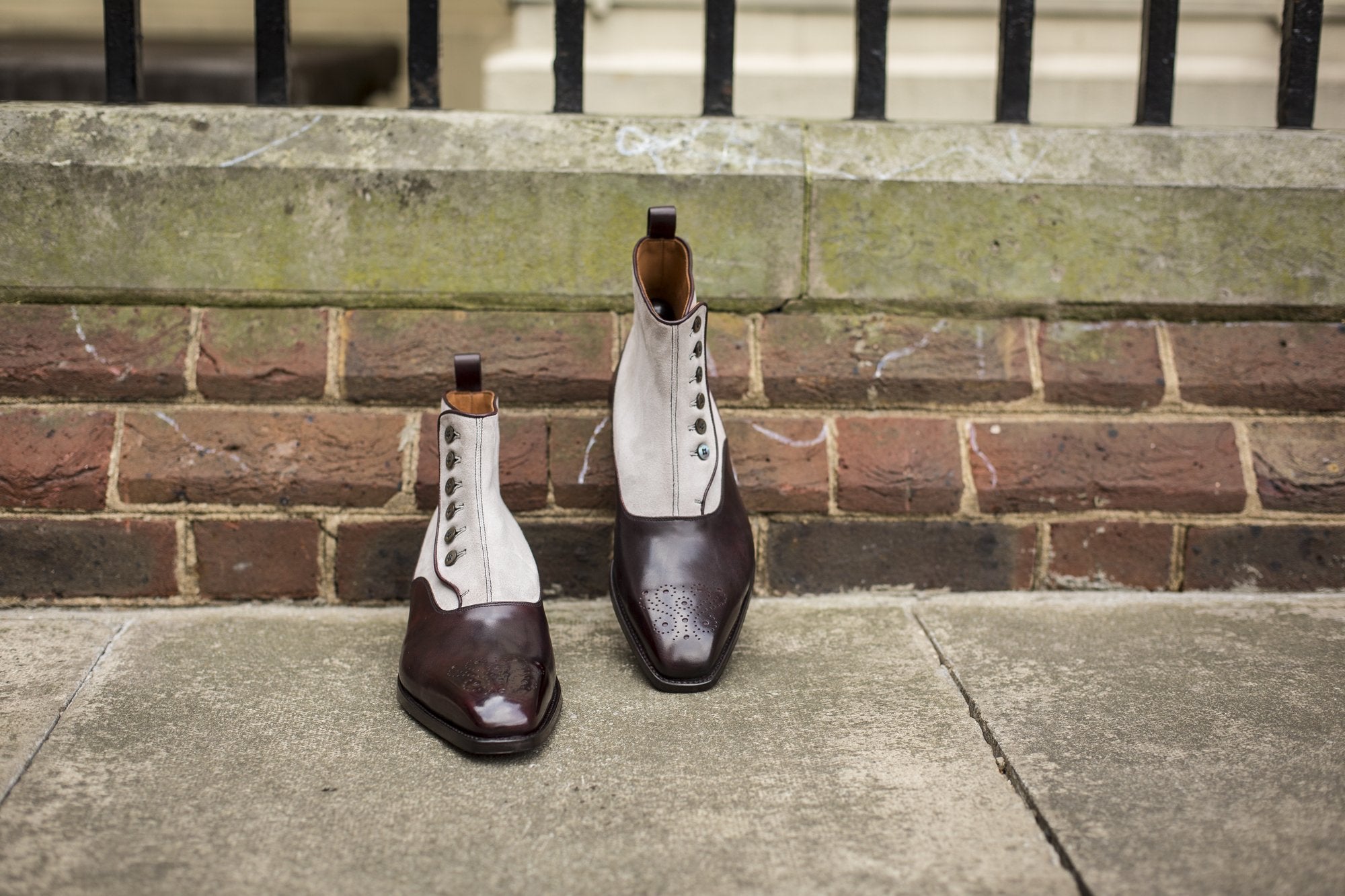 Westlake - MTO - Plum Museum Calf / Pearl Grey Suede - MGF Last - Single Leather Sole-Made To Order-J.FitzPatrick Footwear