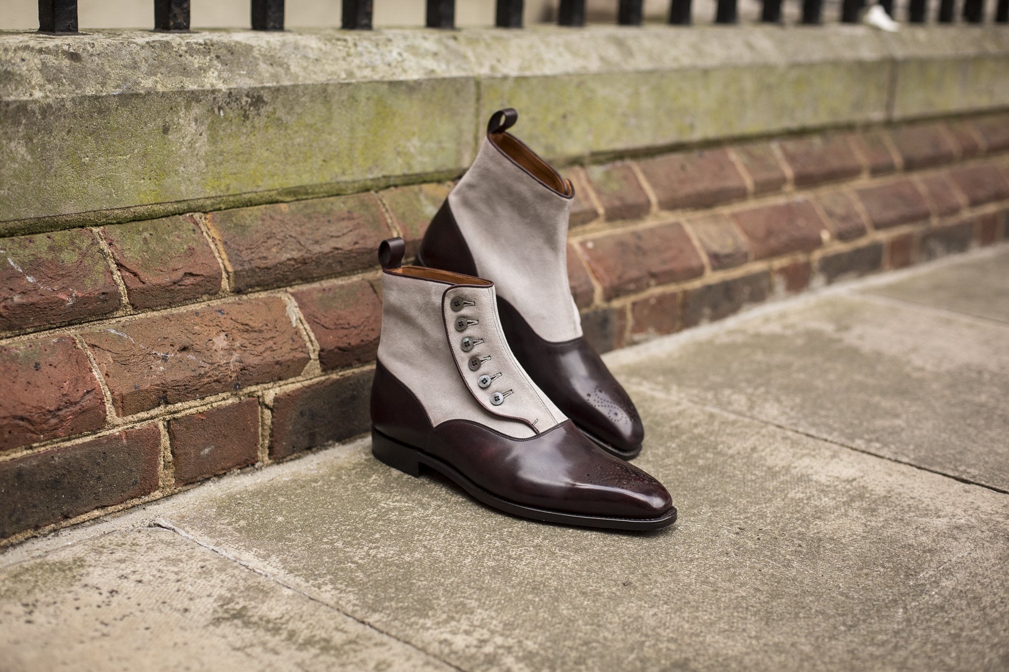Westlake - MTO - Plum Museum Calf / Pearl Grey Suede - MGF Last - Single Leather Sole-Made To Order-J.FitzPatrick Footwear