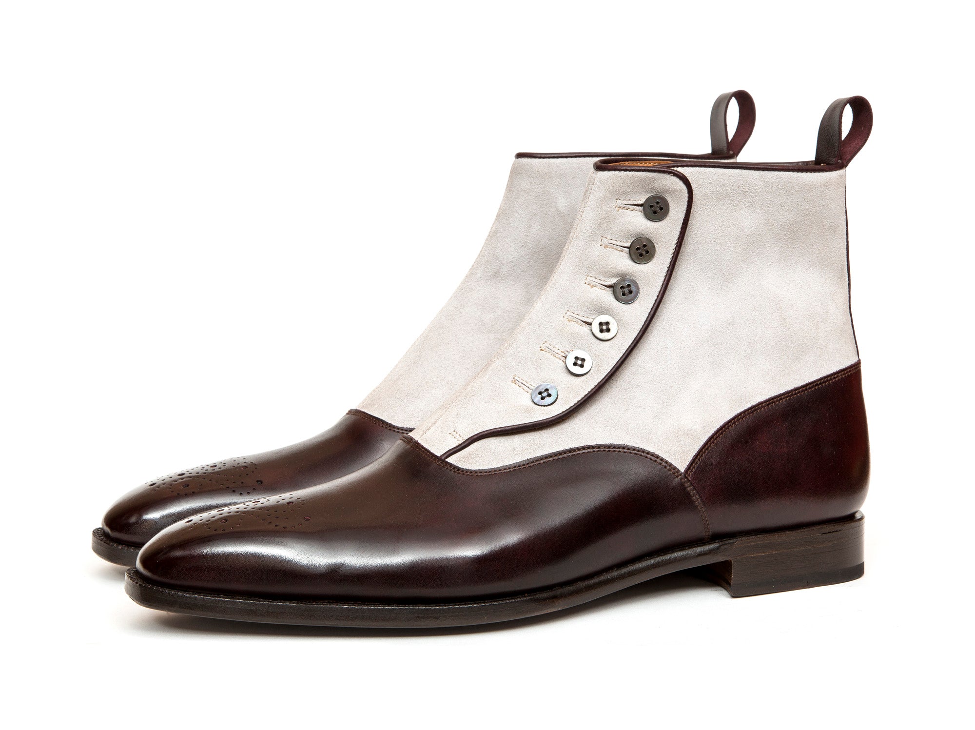 Westlake - MTO - Plum Museum Calf / Pearl Grey Suede - MGF Last - Single Leather Sole-Made To Order-J.FitzPatrick Footwear