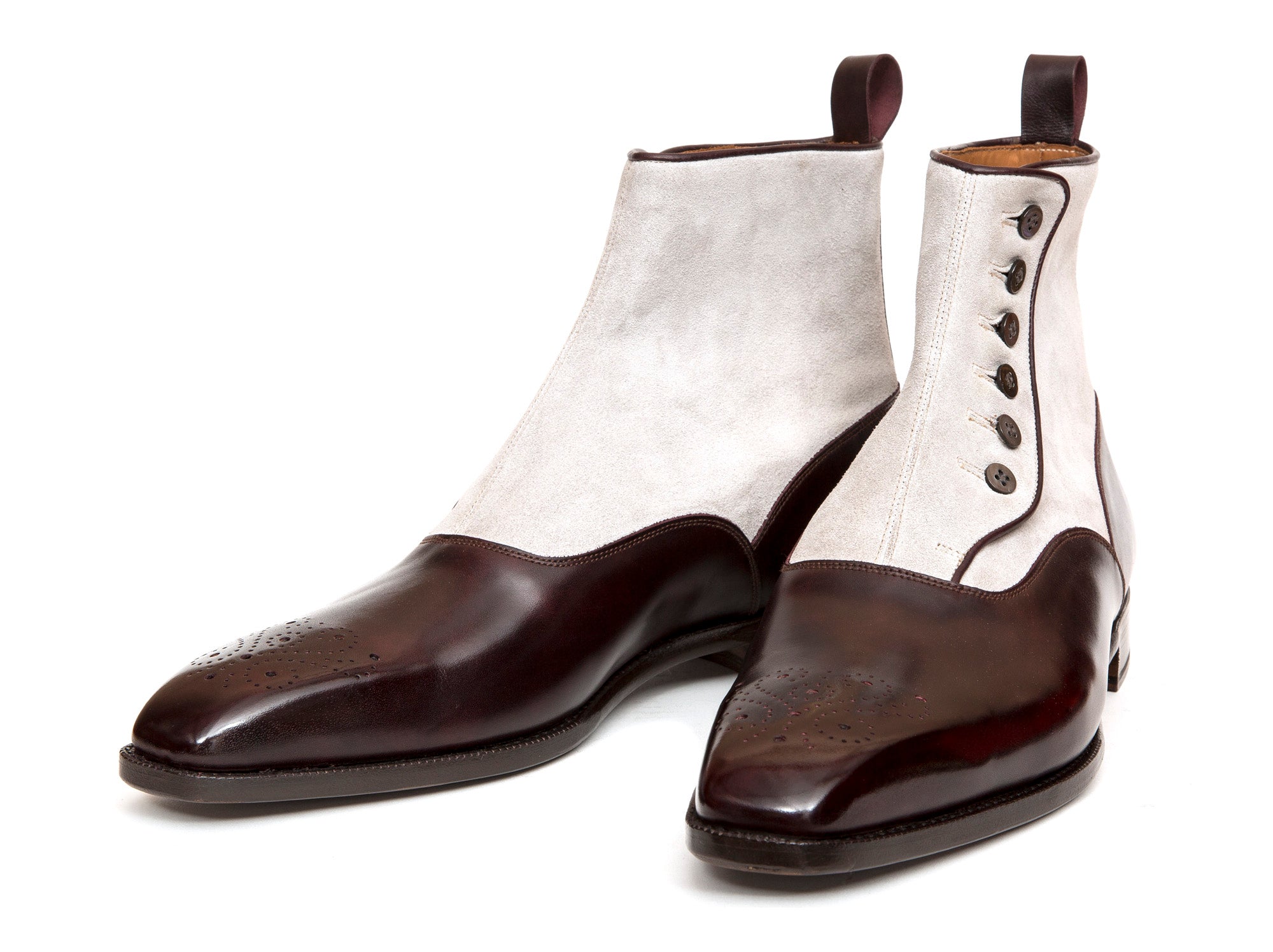 Westlake - MTO - Plum Museum Calf / Pearl Grey Suede - MGF Last - Single Leather Sole-Made To Order-J.FitzPatrick Footwear