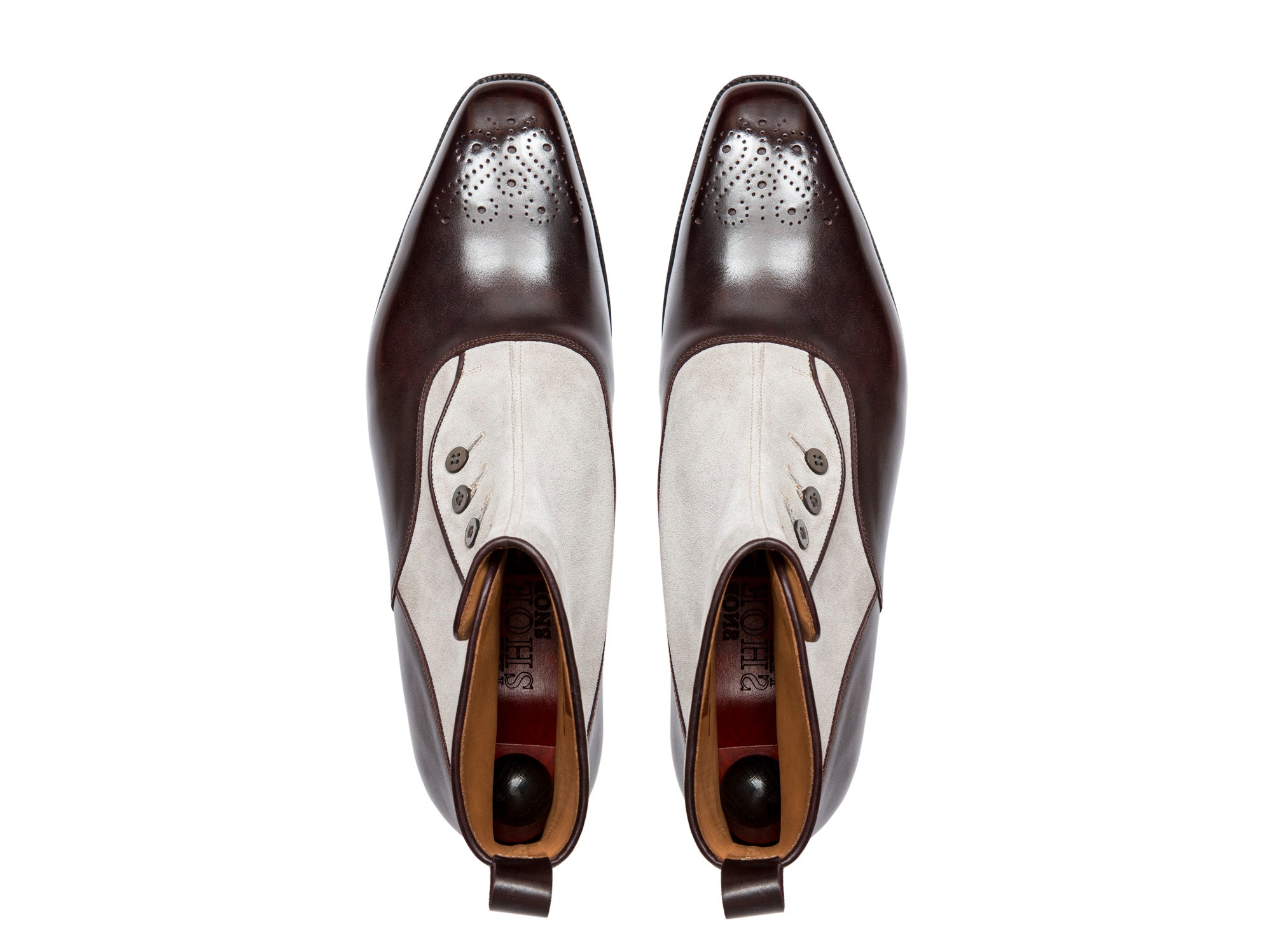 Westlake - MTO - Plum Museum Calf / Pearl Grey Suede - MGF Last - Single Leather Sole-Made To Order-J.FitzPatrick Footwear
