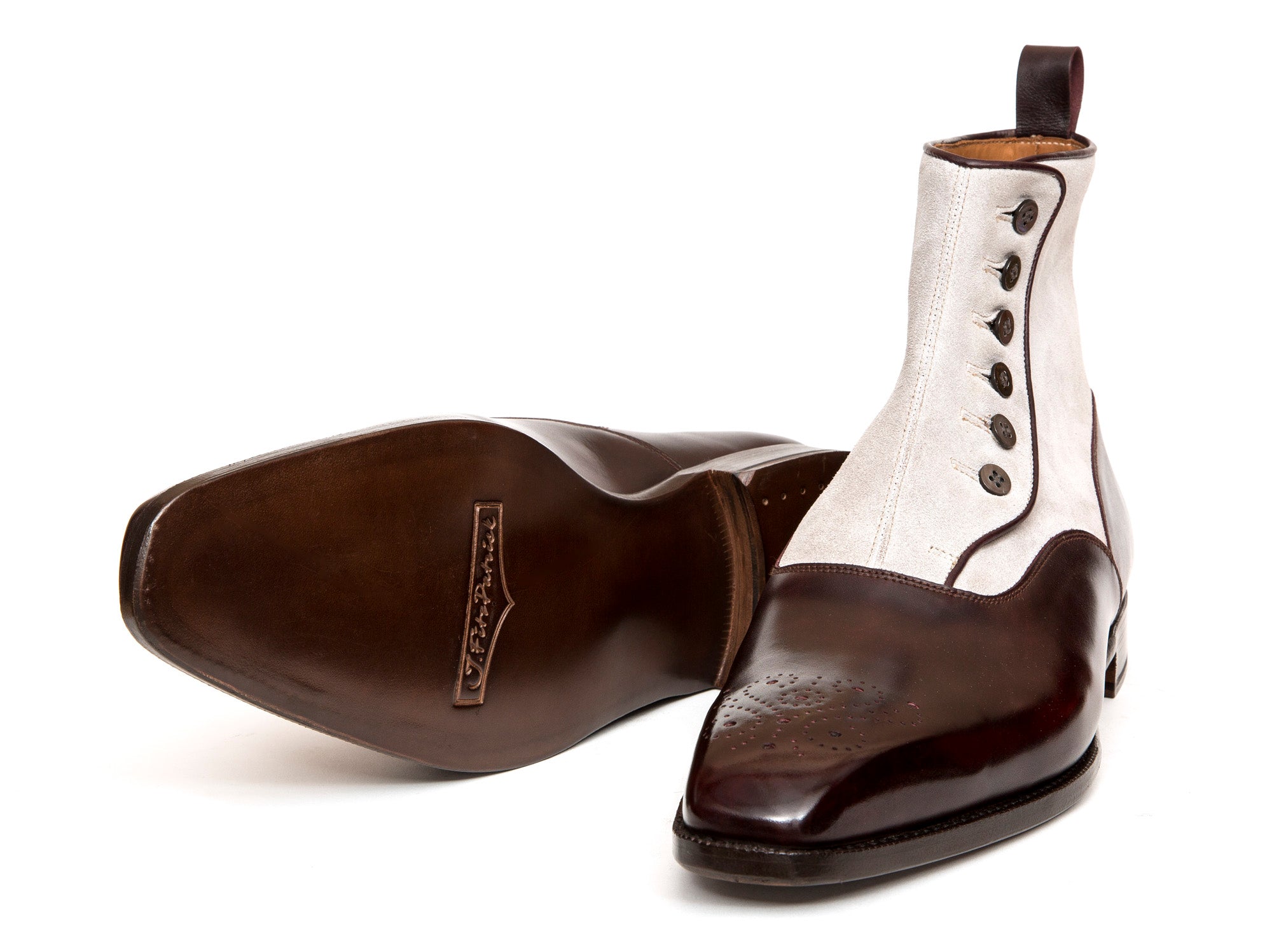 Westlake - MTO - Plum Museum Calf / Pearl Grey Suede - MGF Last - Single Leather Sole-Made To Order-J.FitzPatrick Footwear
