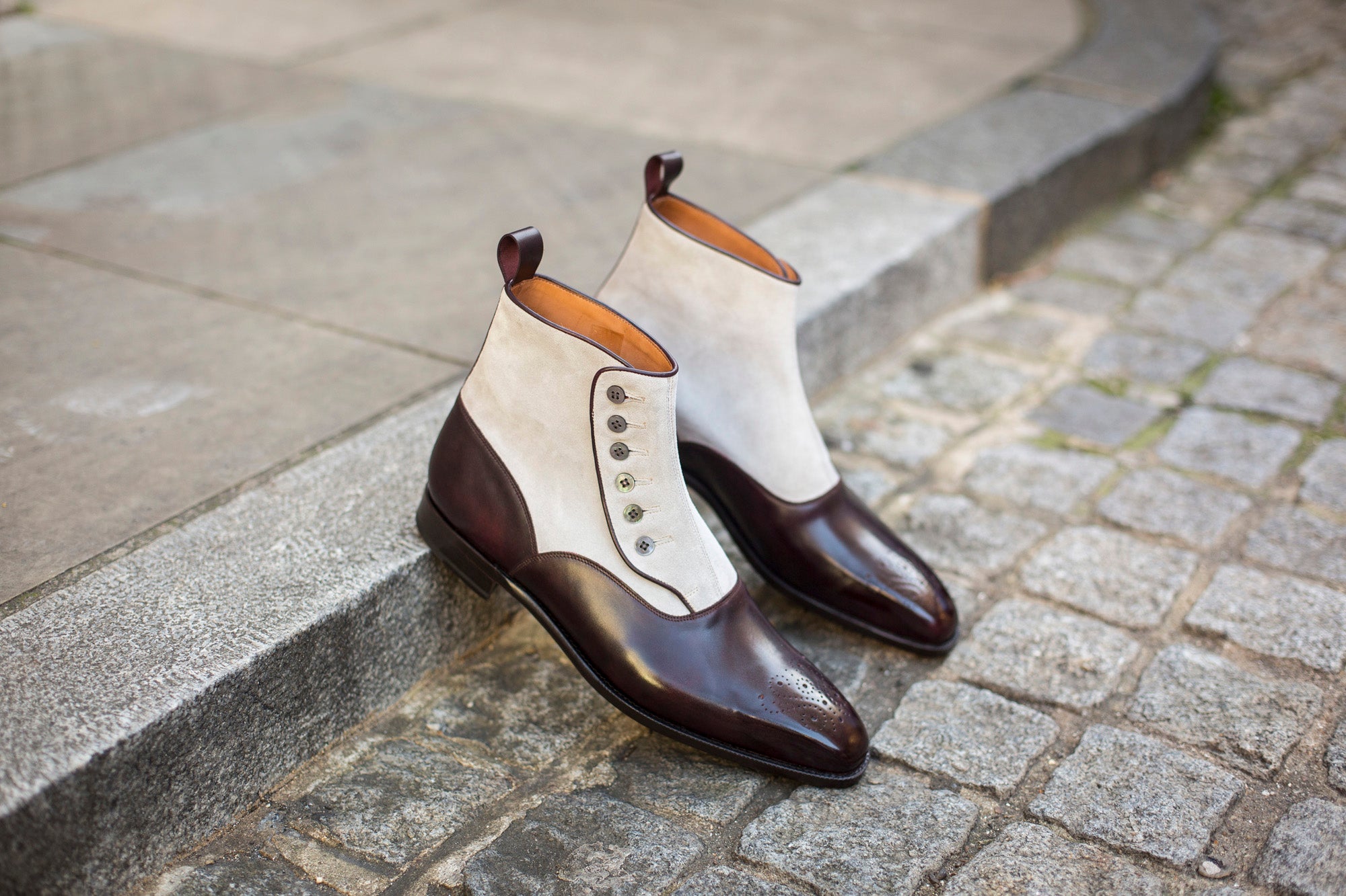 Westlake - MTO - Plum Museum Calf / Pearl Grey Suede - MGF Last - Single Leather Sole-Made To Order-J.FitzPatrick Footwear
