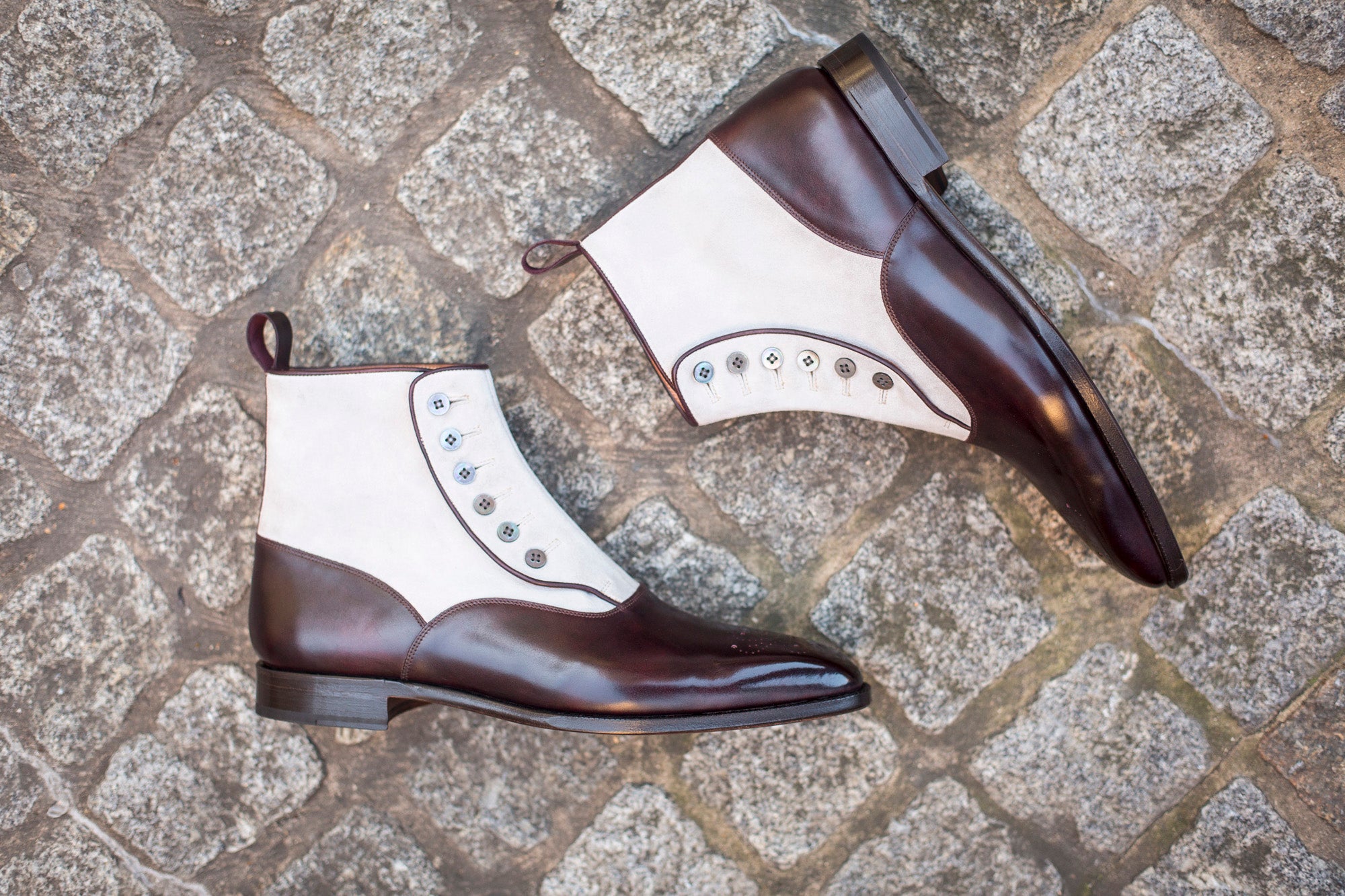 Westlake - MTO - Plum Museum Calf / Pearl Grey Suede - MGF Last - Single Leather Sole-Made To Order-J.FitzPatrick Footwear