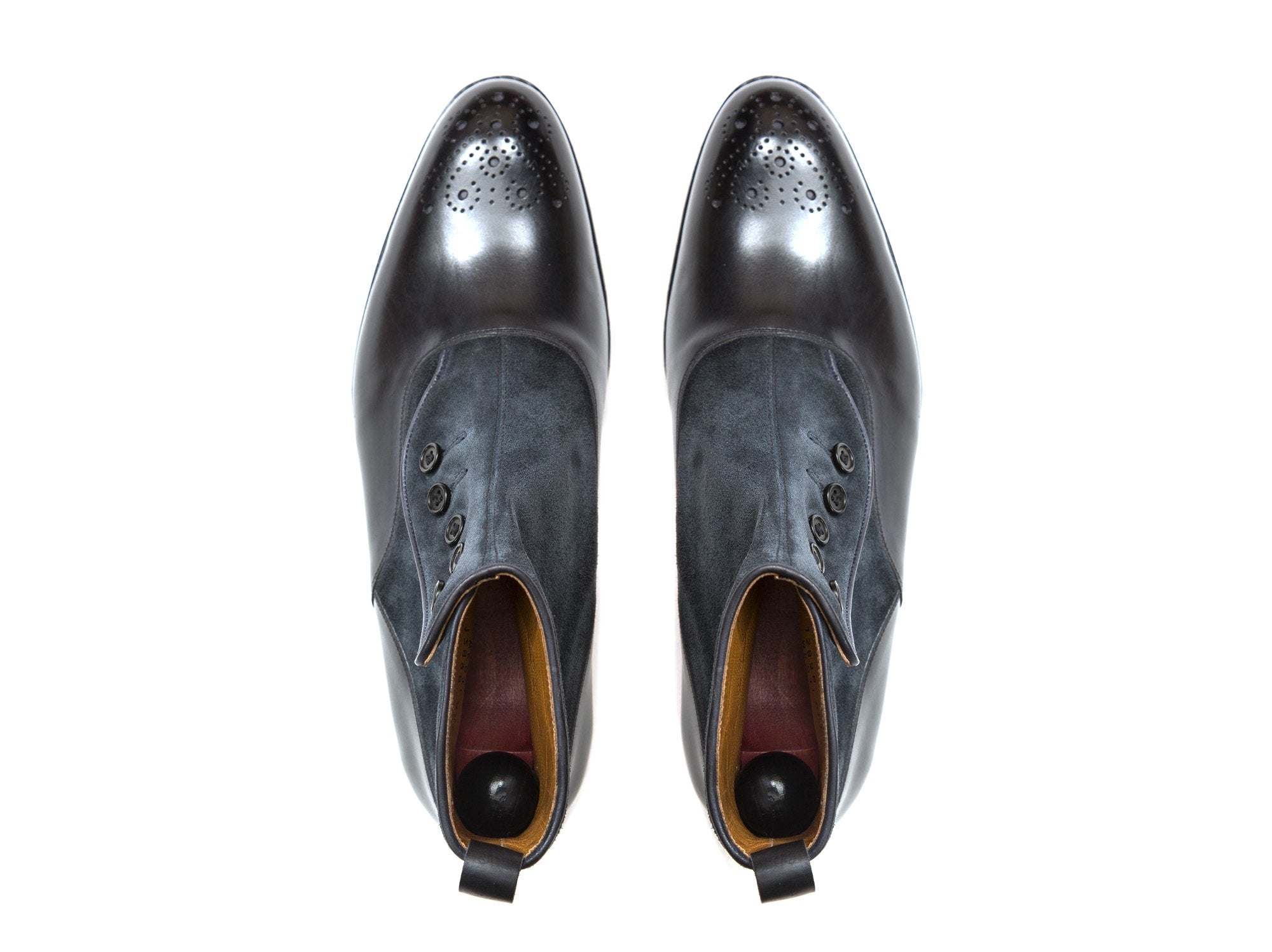 Westlake - MTO - Shaded Black Calf / Charcoal Suede - NGT Last - Single Leather Sole-Made To Order-J.FitzPatrick Footwear
