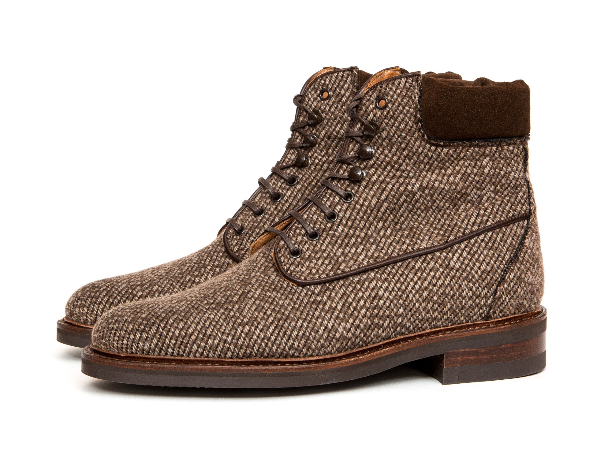 Whidbey - MTO - Brown Poulsbo - TMG Last - Storm Welt / Country Rubber Sole-Made To Order Lace Laceup Boot Padded Collar-J.FitzPatrick Footwear