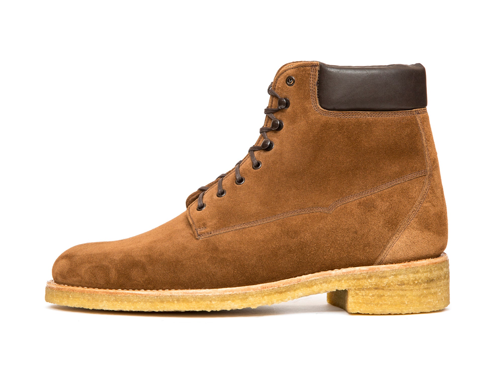 Whidbey - MTO - Snuff Suede - NJF Last - Crepe Rubber Sole-Made To Order Lace Laceup Boot Padded Collar-J.FitzPatrick Footwear