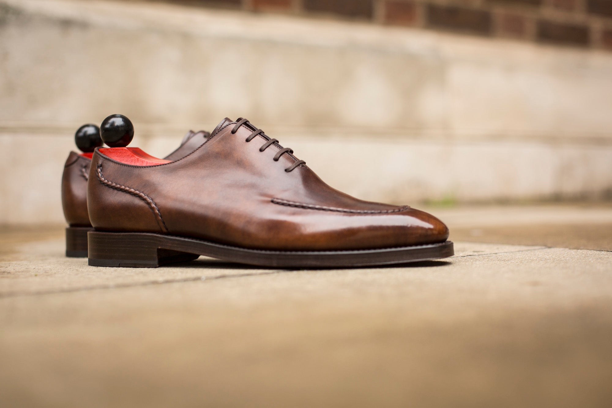 Whittier - MTO - Copper Museum Calf - LPB Last - Double Leather Sole-Made To Order Wholecut Hand Stitched Oxfords-J.FitzPatrick Footwear