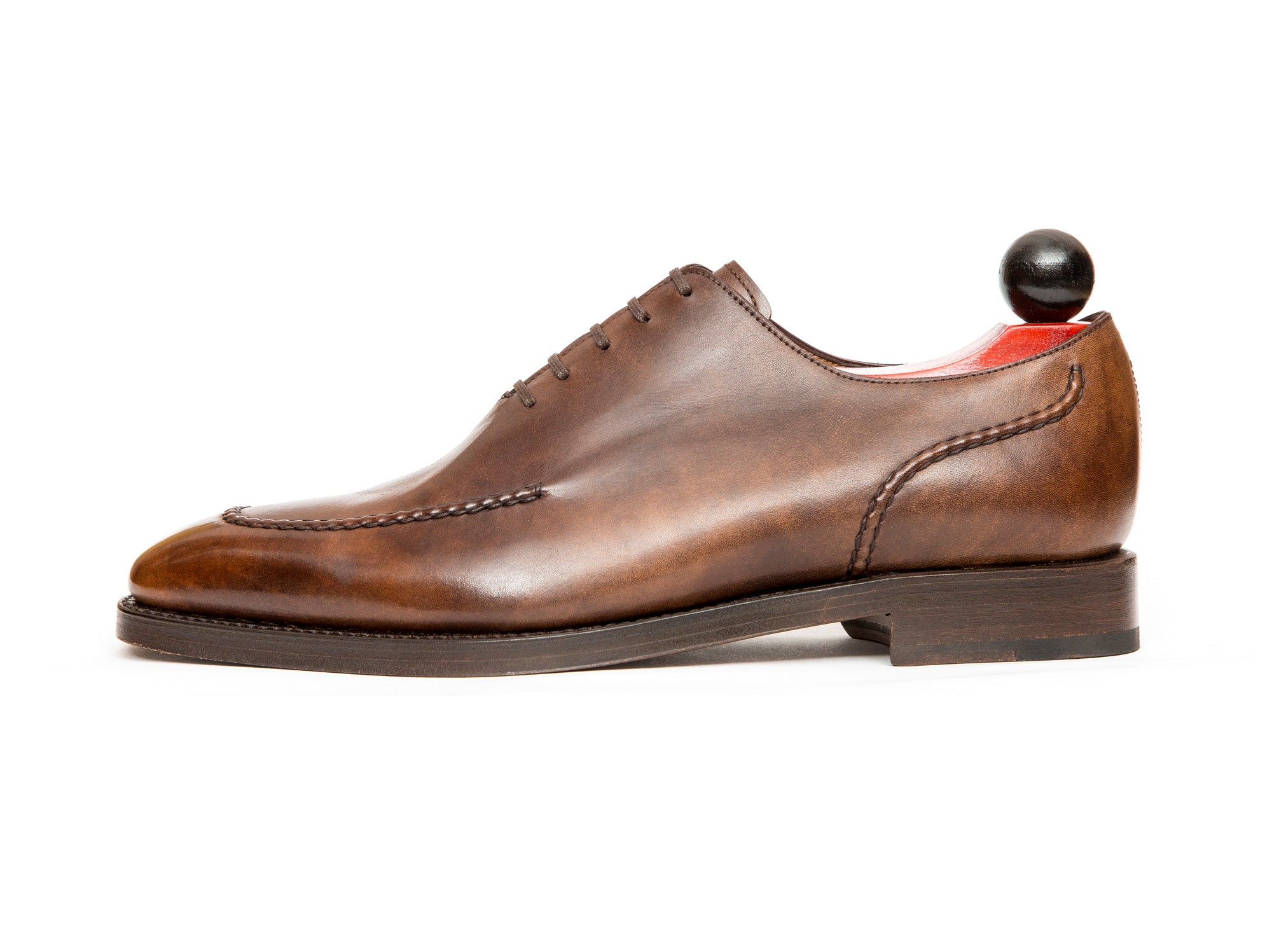 Whittier - MTO - Copper Museum Calf - LPB Last - Double Leather Sole-Made To Order Wholecut Hand Stitched Oxfords-J.FitzPatrick Footwear