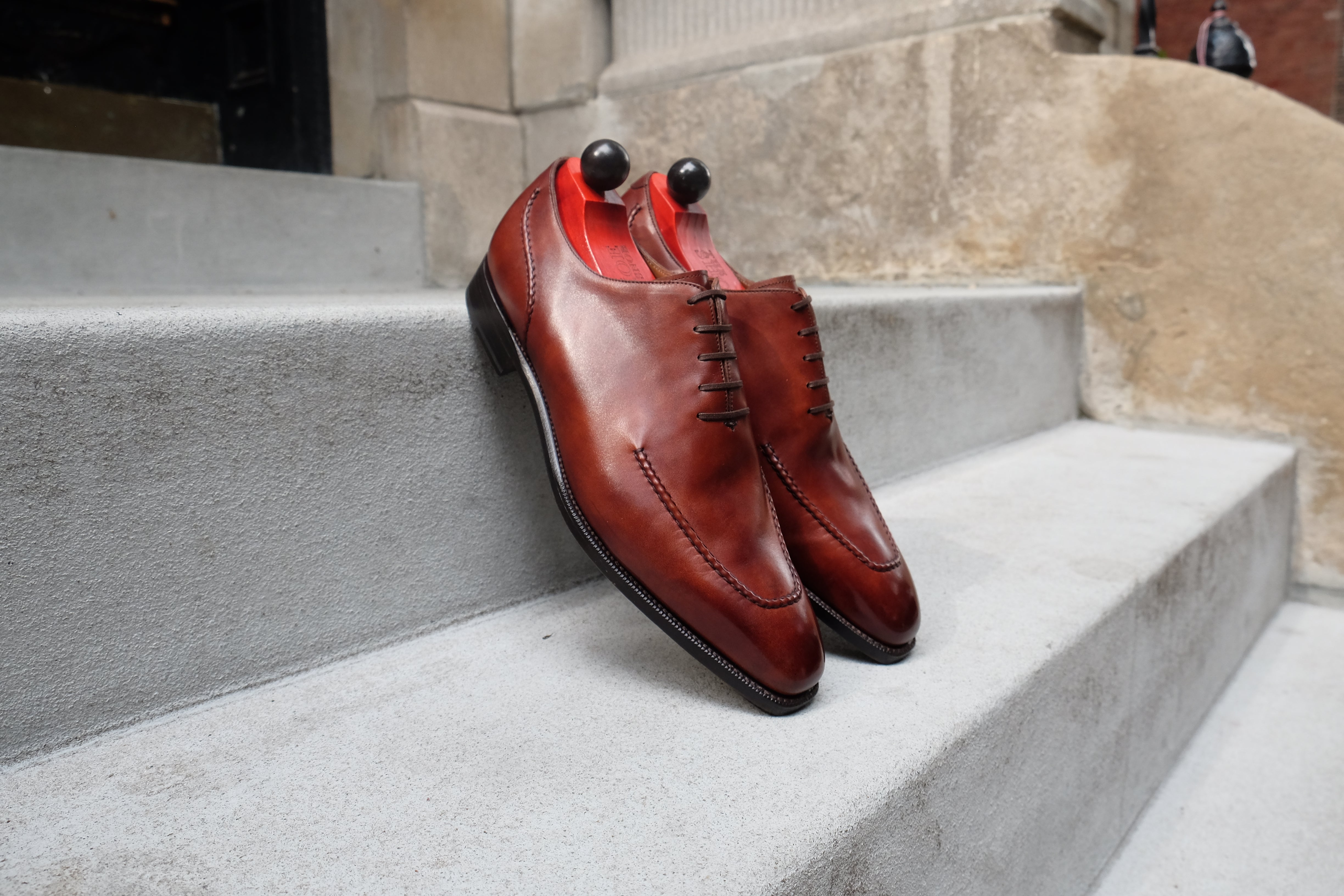 Whittier - MTO - Gold Museum Calf - LPB Last - Single Leather Sole-Made To Order Wholecut Hand Stitched Oxfords-J.FitzPatrick Footwear