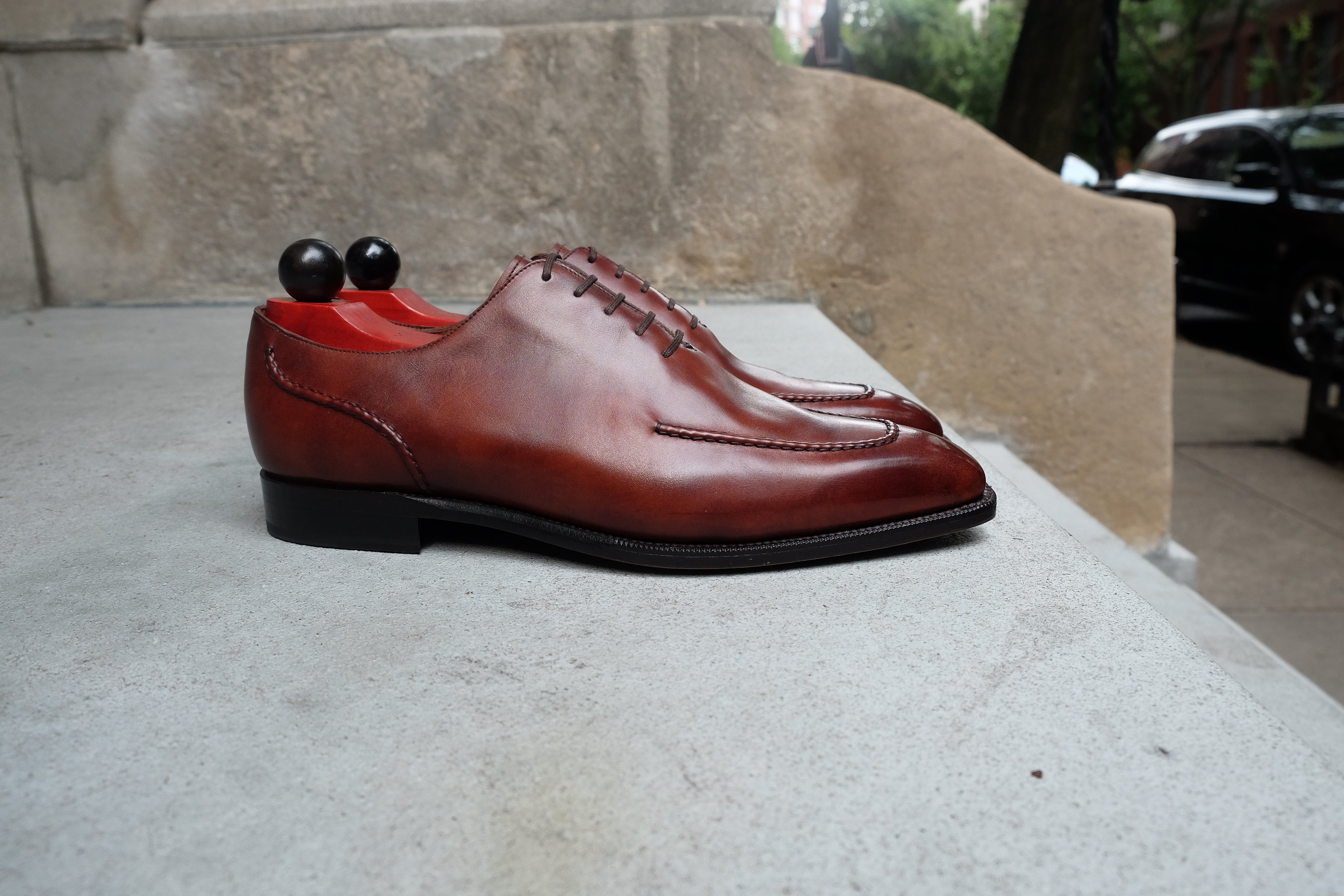 Whittier - MTO - Gold Museum Calf - LPB Last - Single Leather Sole-Made To Order Wholecut Hand Stitched Oxfords-J.FitzPatrick Footwear